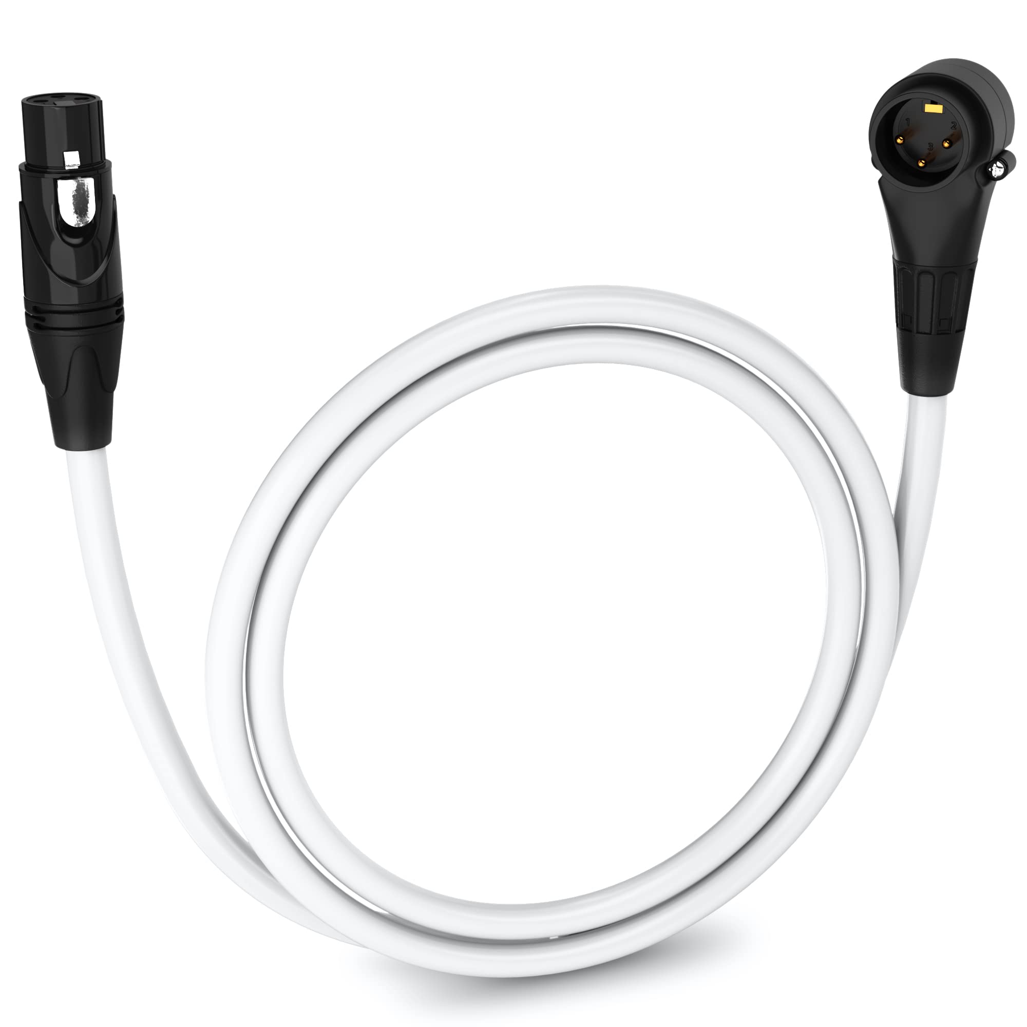 LyxPro 3 ft Right Angle XLR Cable - Male to Female - 3 Pin Microphone Cable #LYXLCS12RM3W