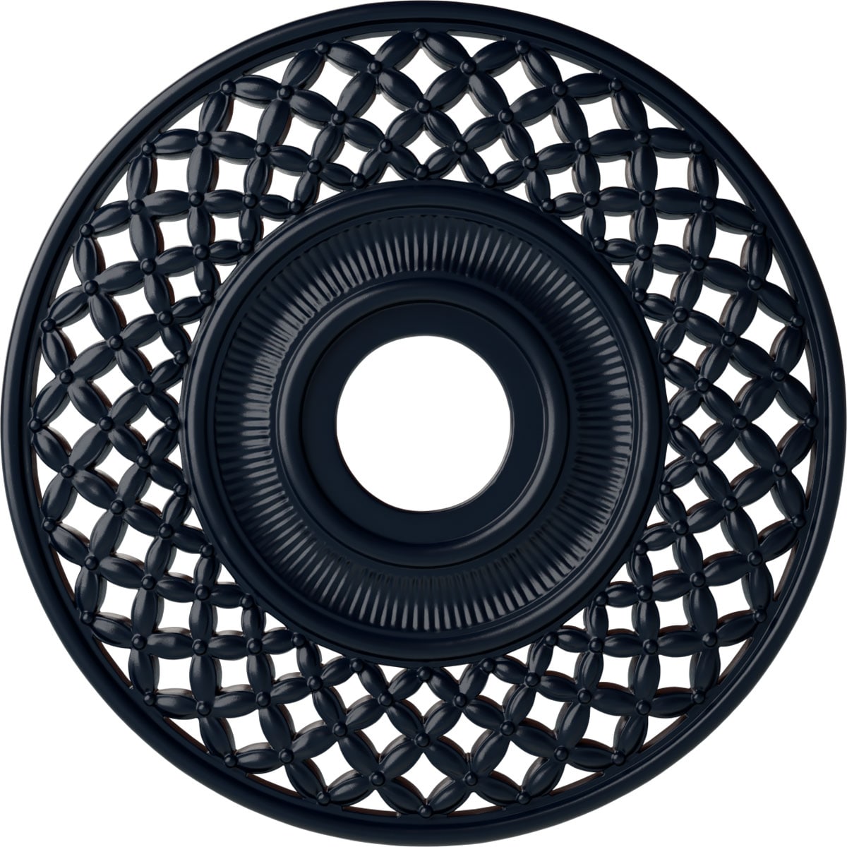 Ekena Millwork CM22RBMDF Robin 22.25-in W x 22.25-in L Painted Midnight Dream Polyurethane Whole Ceiling Medallion