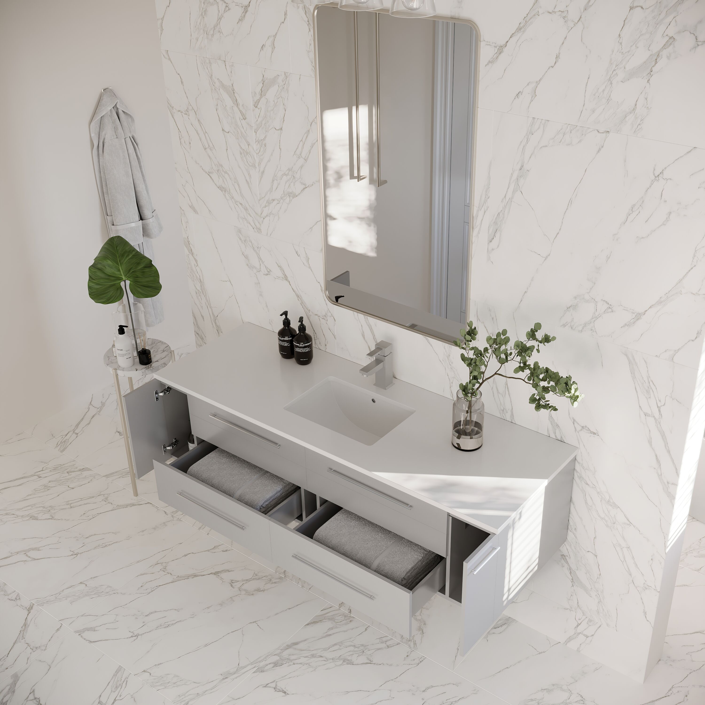 Fresca FCB6160GR-UNS-CWH-U Bath-Vanity-Combo - View #3