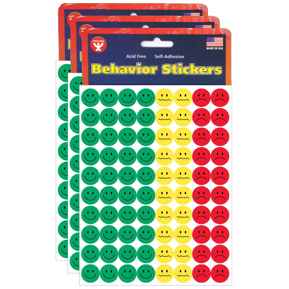 Hygloss HYG41225-3 Behavior Stickers, 0.5-in , 1,200 Per Pack, 3 Packs