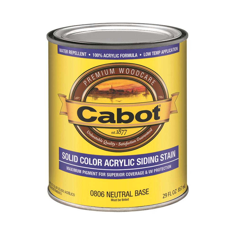 Tintable Neutral Base Solid Exterior Wood Stain and Sealer (1-quart) | - Cabot 140.0000806.005