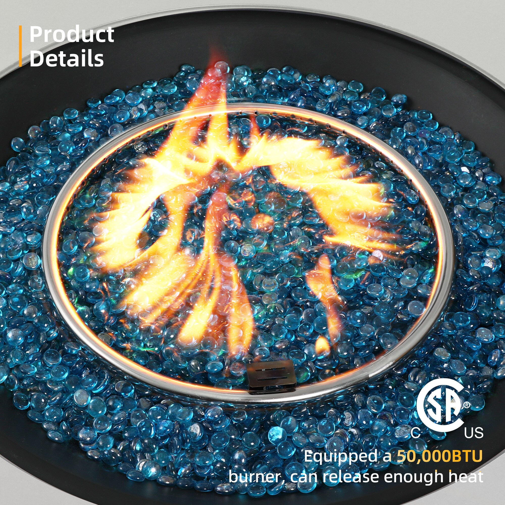 UPHA PL-42TPYX-WH-K Outdoor-Gas-Firepits - View #7