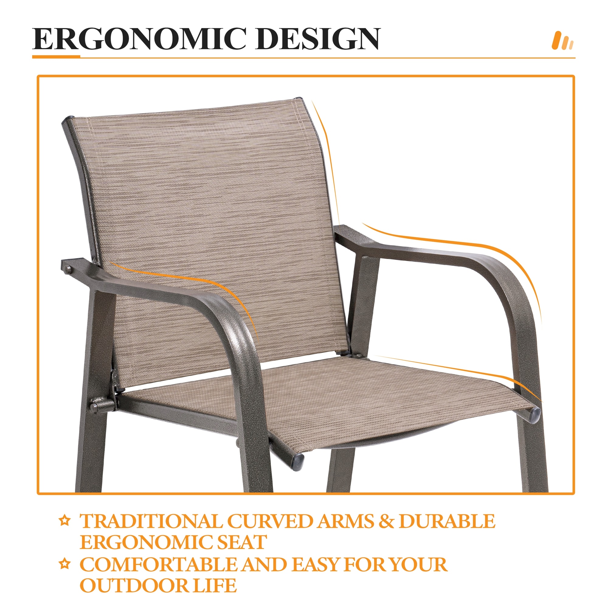 Espresso Aluminum Outdoor Counter Height Bar Stools Set of 2