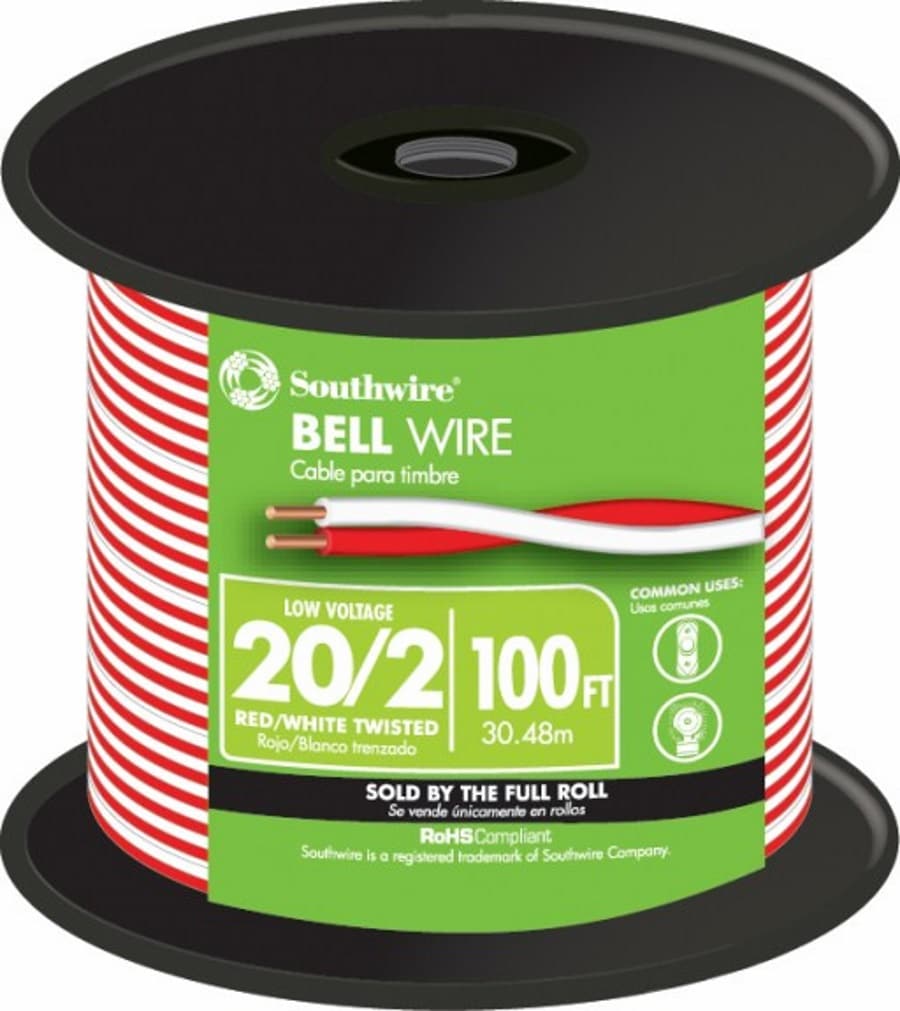 Southwire 100 ft. 20/2 Twisted CU Bell Wire 56750023 - The Home Depot