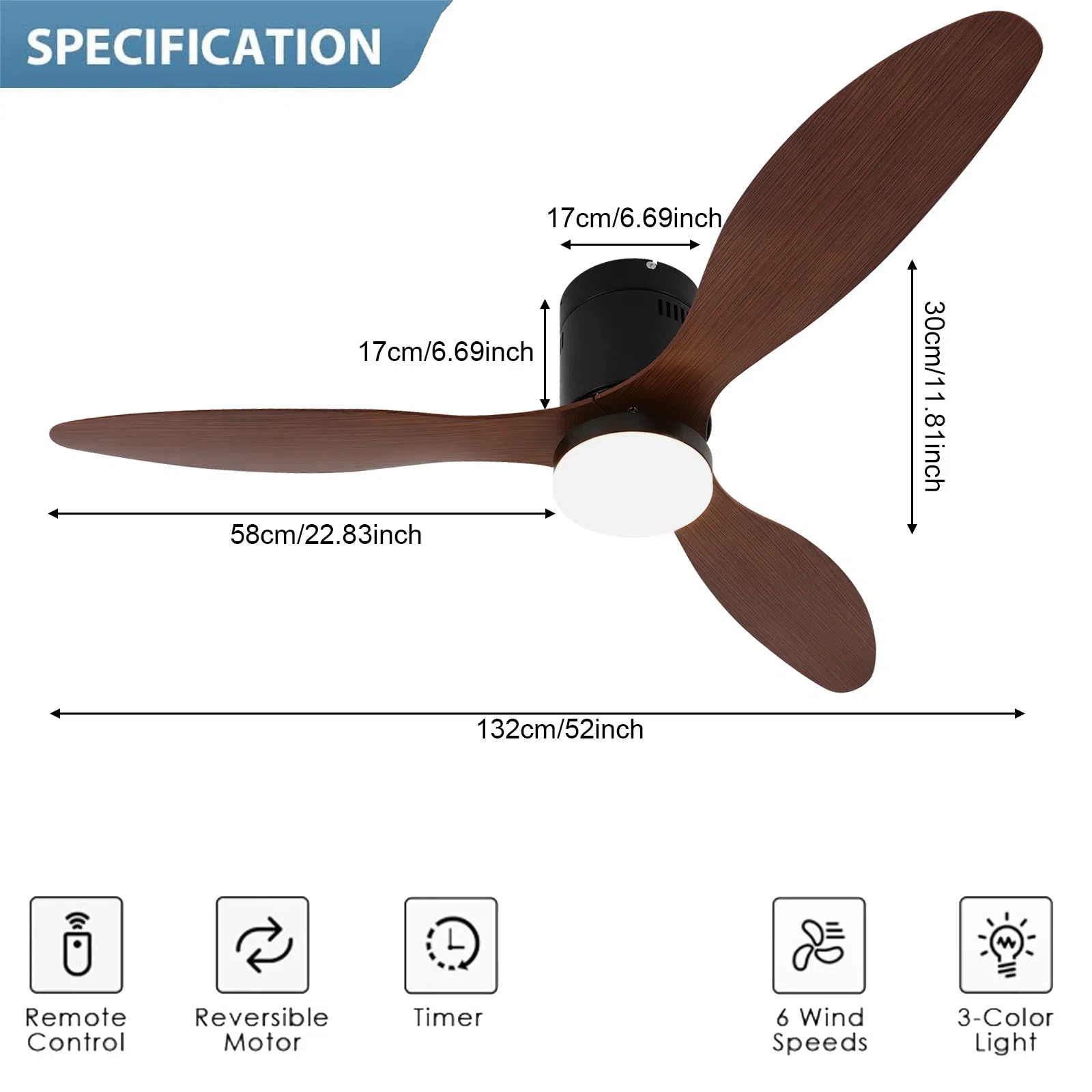 Oukaning HG-HCX3248-819US Ceiling-Fans - View #4