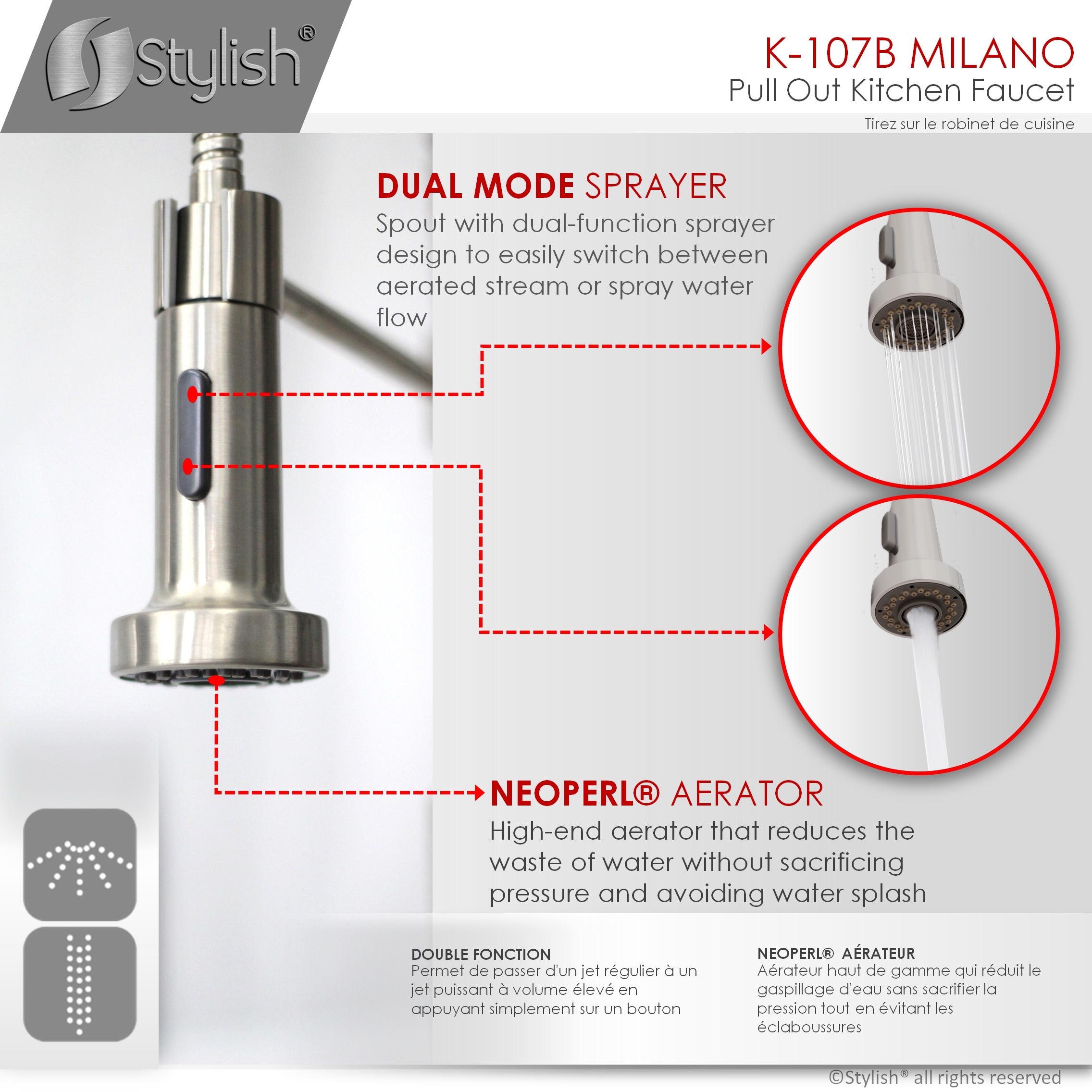 Stylish K-107B Kitchen-Faucets - View #9