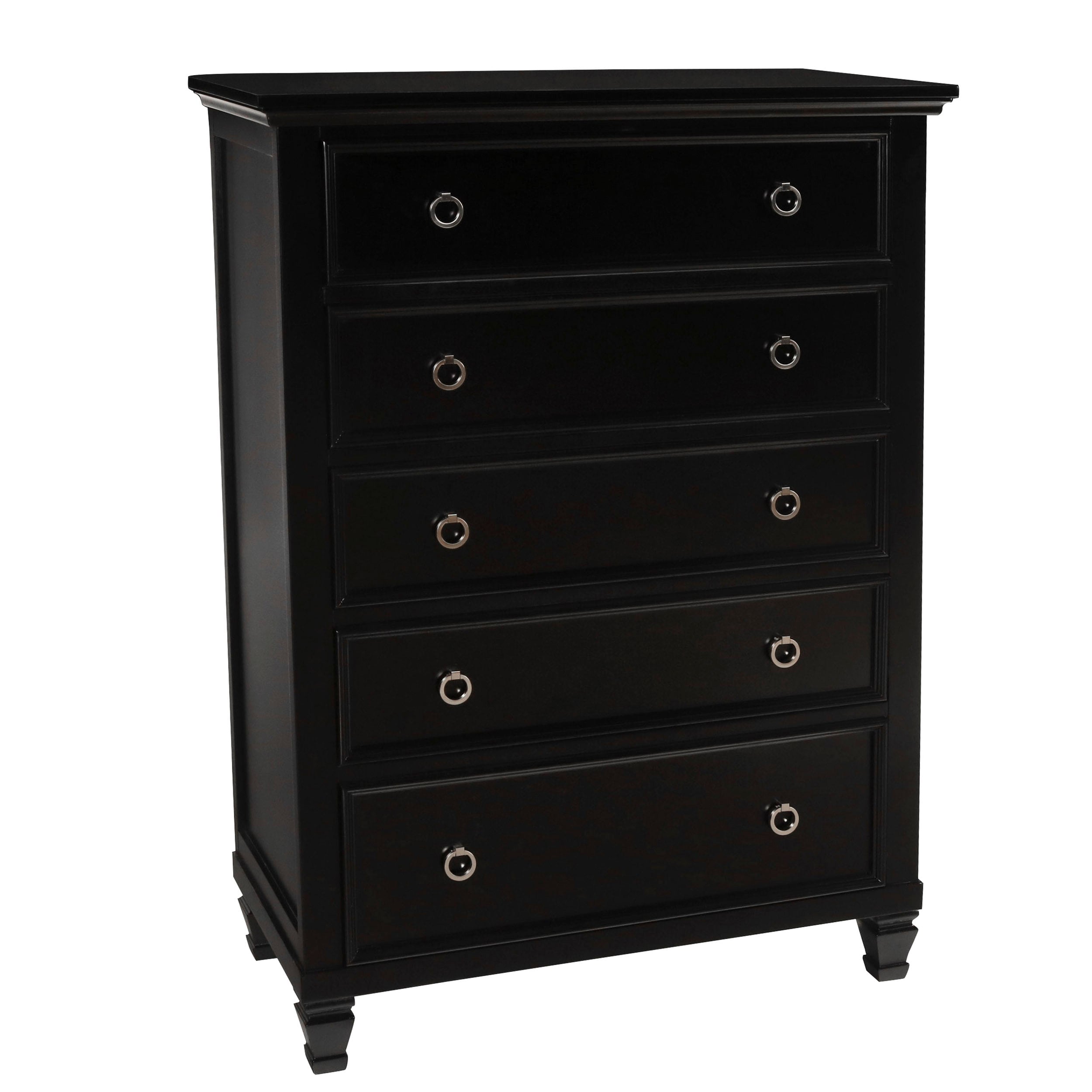 Benzara BM219511 Black 5-Drawer Accent Chest