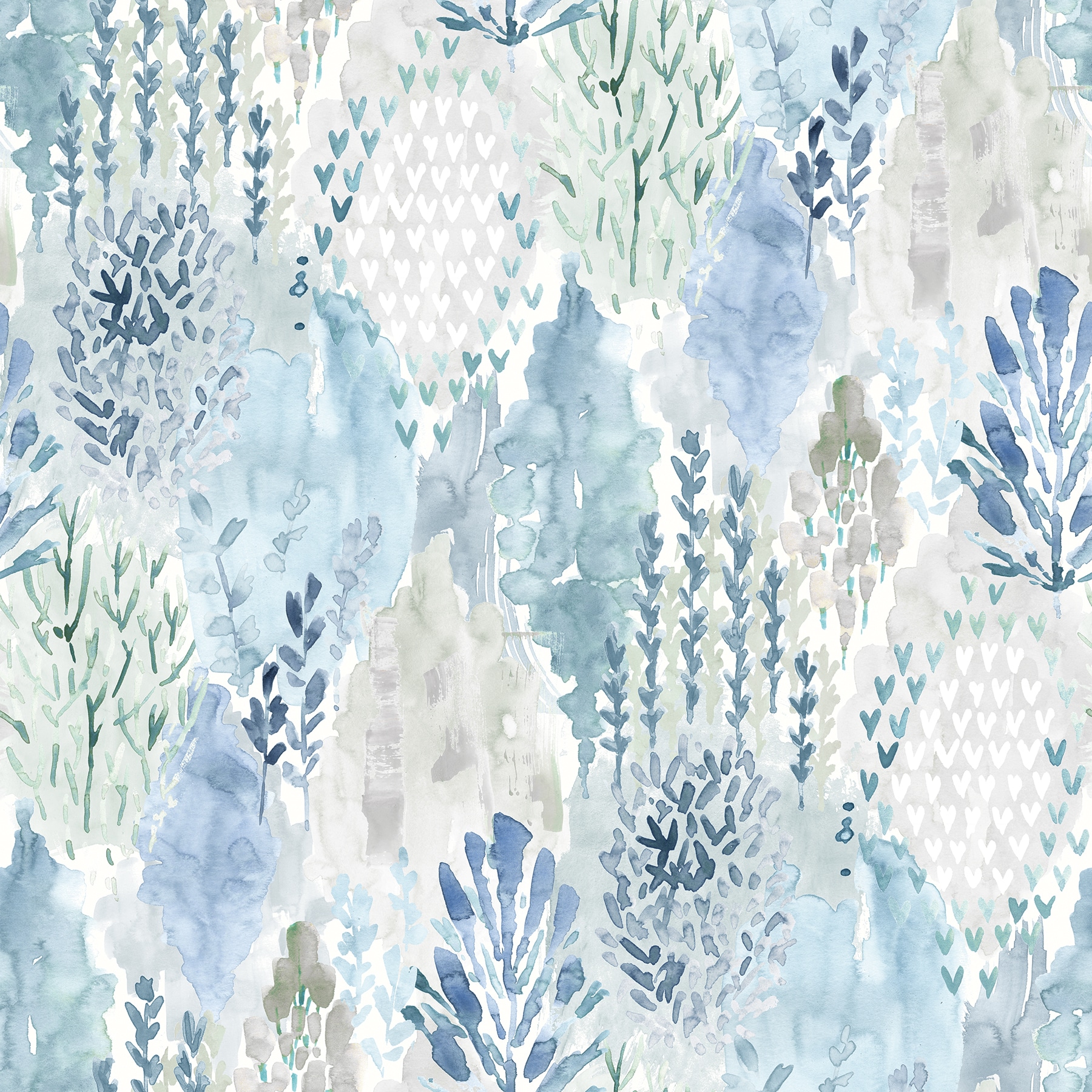 RoomMates RMK12330PLW 30.8-Sq. Feet Blue Vinyl Ivy/Vines Self-adhesive Peel and Stick Wallpaper