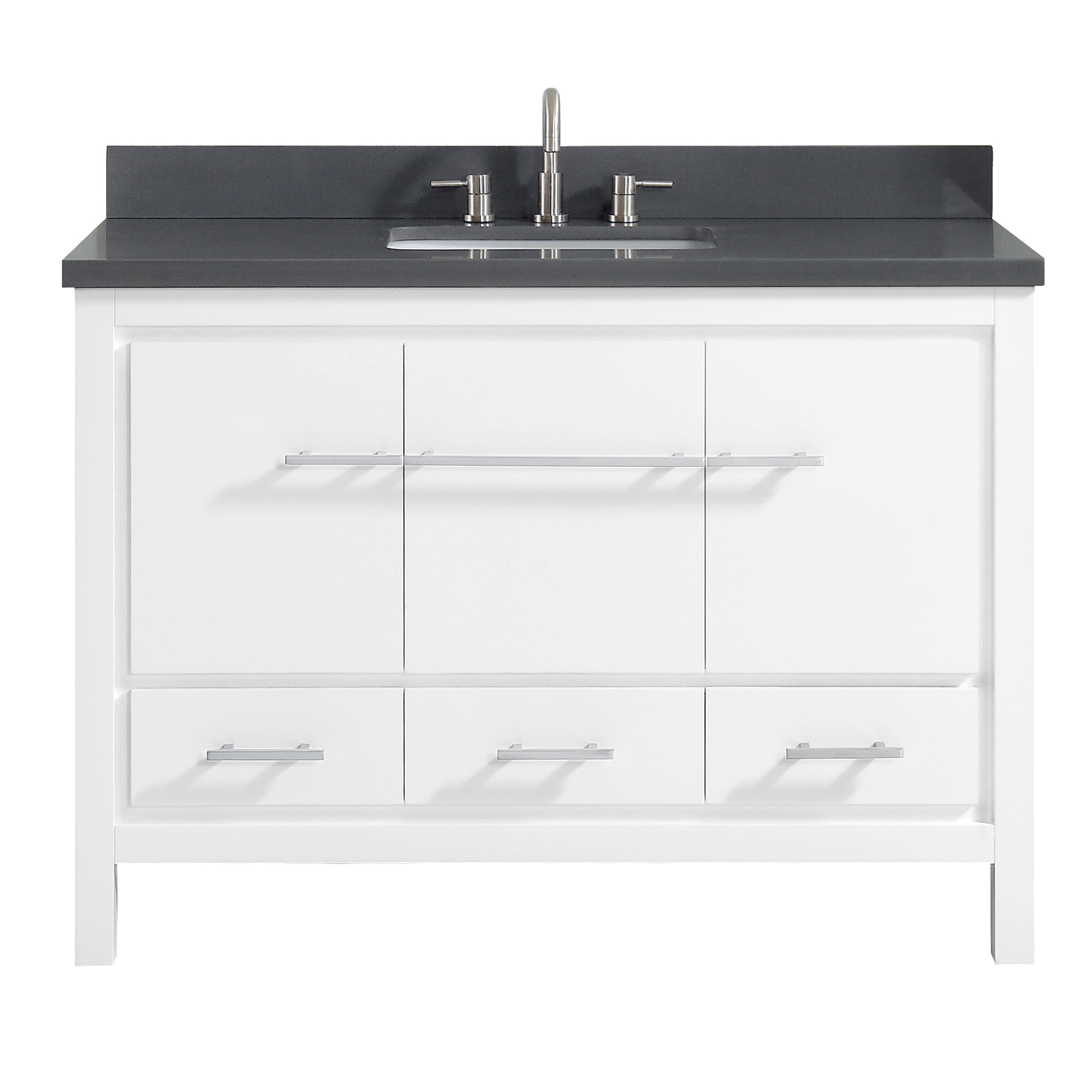 Azzuri RILEY-VS49-WT Riley 49-in White Undermount Single sink Bathroom Vanity with Gray Quartz Top