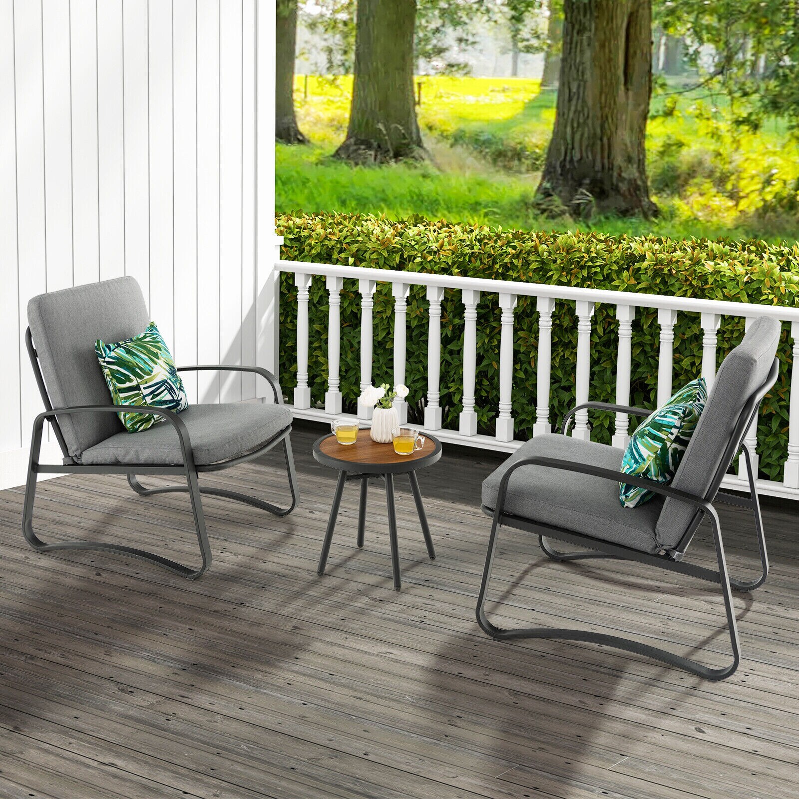 Forclover HBV-00WHI Patio-Conversation-Sets - View #3