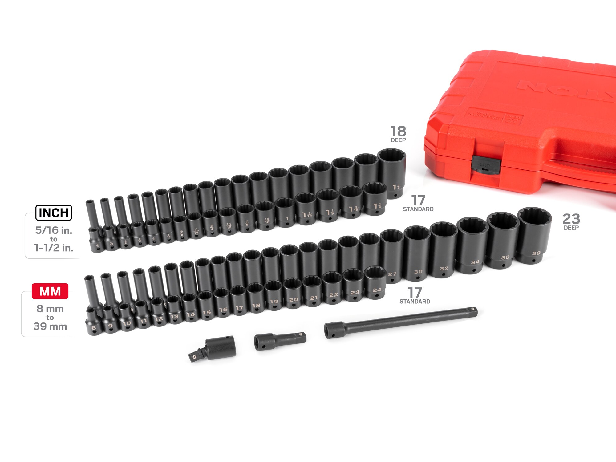 TEKTON 78-Piece Standard (SAE) and Metric 1/2-in Drive Set 12-point Impact Socket Set SID92408 Sansujyuku sansujyuku.com