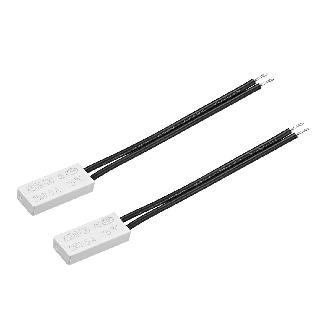 Unique Bargains Normally Closed Temperature Switch 75 Celsius N.C 5A Thermal Switch Thermostat Temperature Control Switch Controller 2pcs