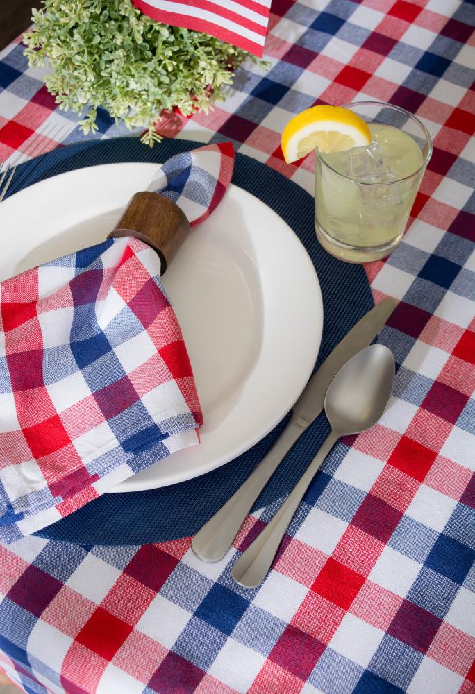 DII Blue Tablecloth - 70x70 Inches - Wrinkle Resistant - 100% Cotton ...