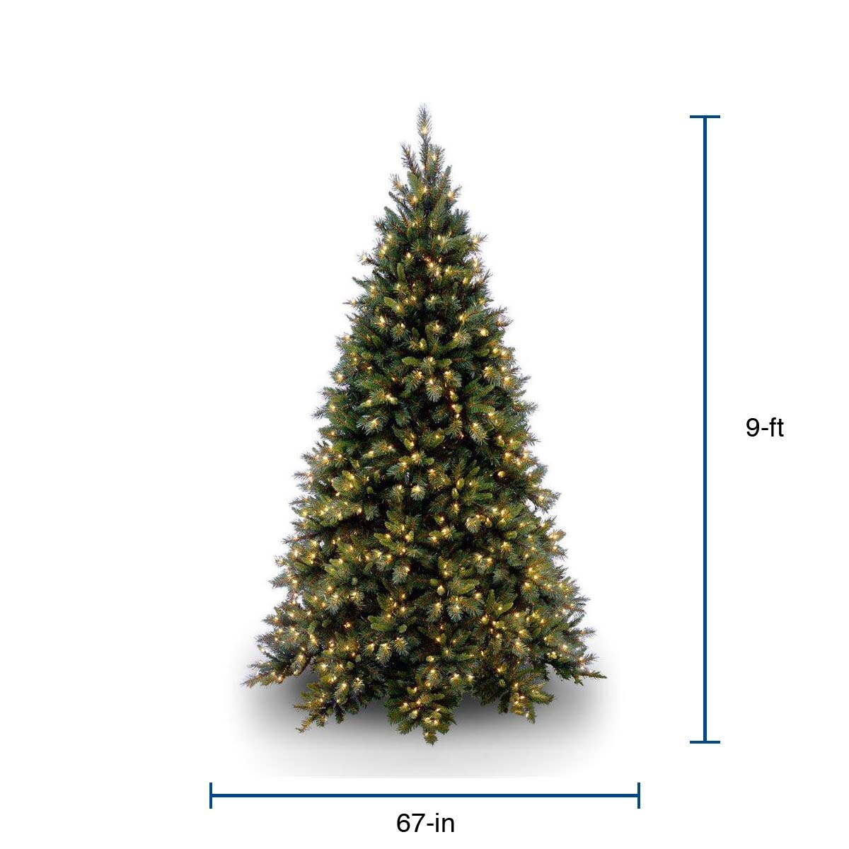National Tree Company 9-ft Tiffany Fir Pre-lit Artificial Christmas ...