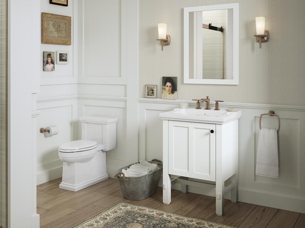 KOHLER Tresham 23.5-in x 32-in Linen White Framed Bathroom Vanity ...