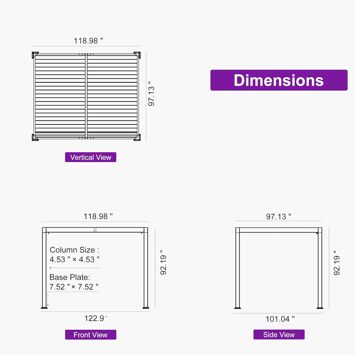 PURPLE LEAF LS04-KSDD-0810 Pergolas-2 - View #3