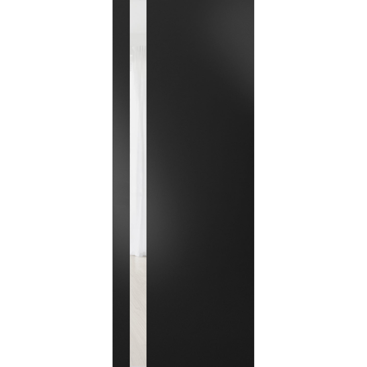 SARTODOORS Slab Barn Door Panel - Planum 0040 Matte Black with White Glass - Sturdy Finished Doors - Pocket Closet Sliding-36 x 84