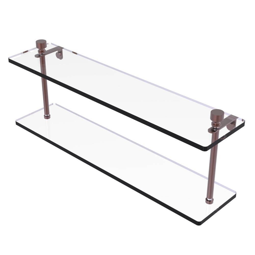 Allied Brass FT-2/22-CA Foxtrot Antique Copper 2 -Tier Wall mount Bathroom Shelf ( 22-in x 8-in x 5-in )
