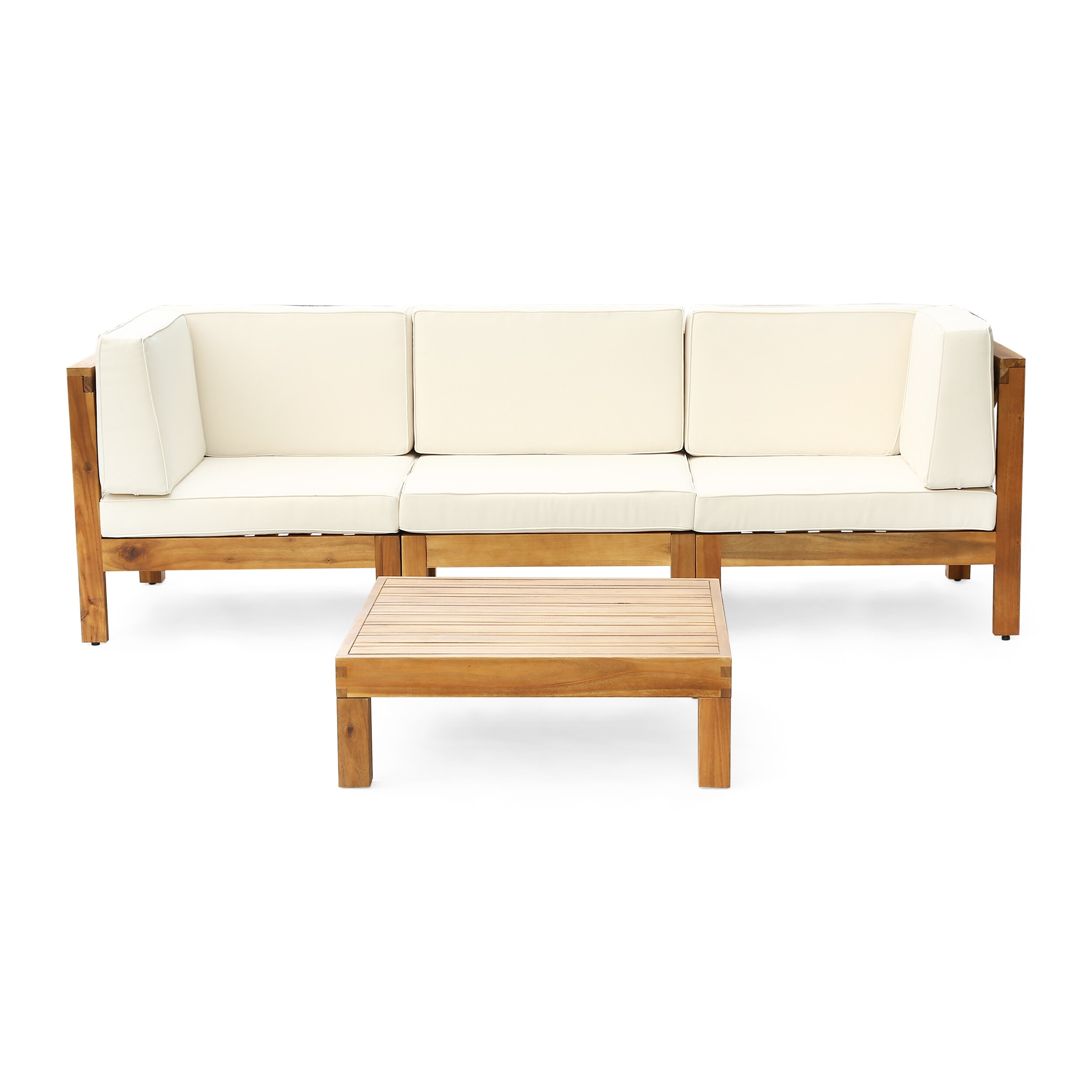 Best Selling Home Decor 306700 Fresno 4 -Piece Patio Conversation Set with Off-white Cushions