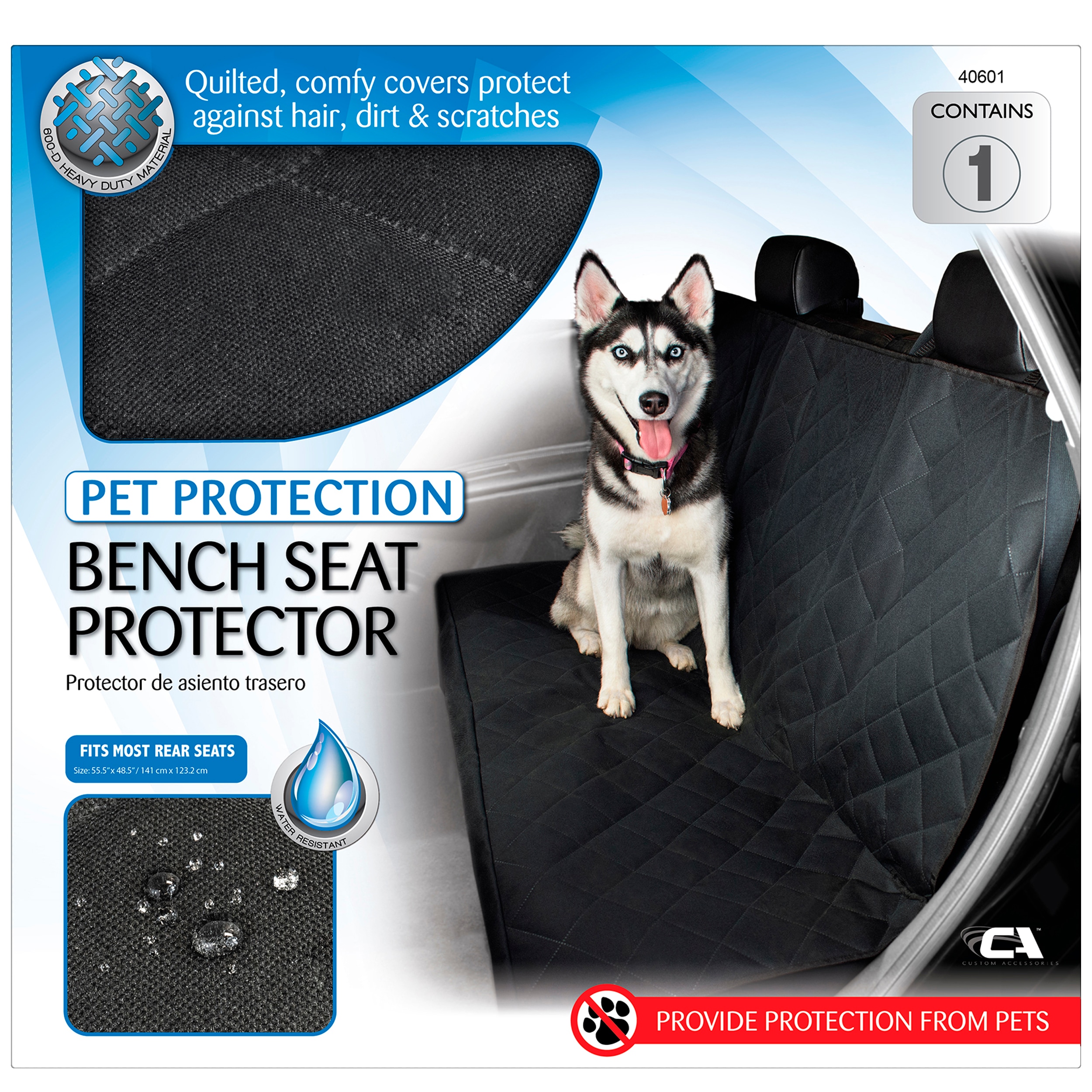 Custom Accessories Premium Rear Seat Quilted Pet Cover - Black, Universal  Fit, Heavy Duty, Water Resistant in the Interior Car Accessories department  at