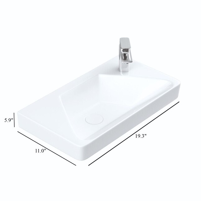 WS Bath Collections Luxury 49L Bathroom Sink in Glossy White in the ...