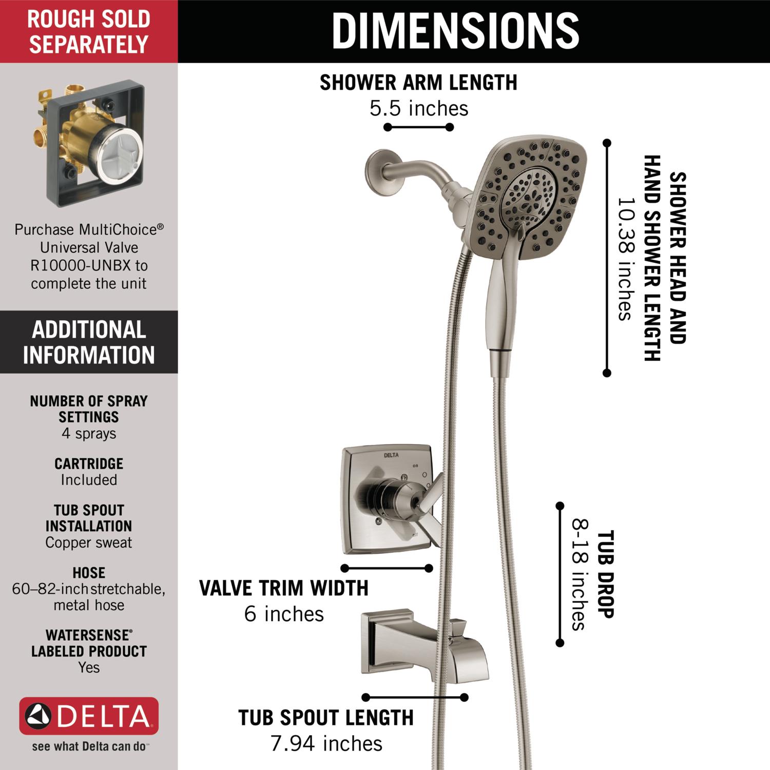 Delta T17464-SS-I Tub-Shower-Faucets - View #4