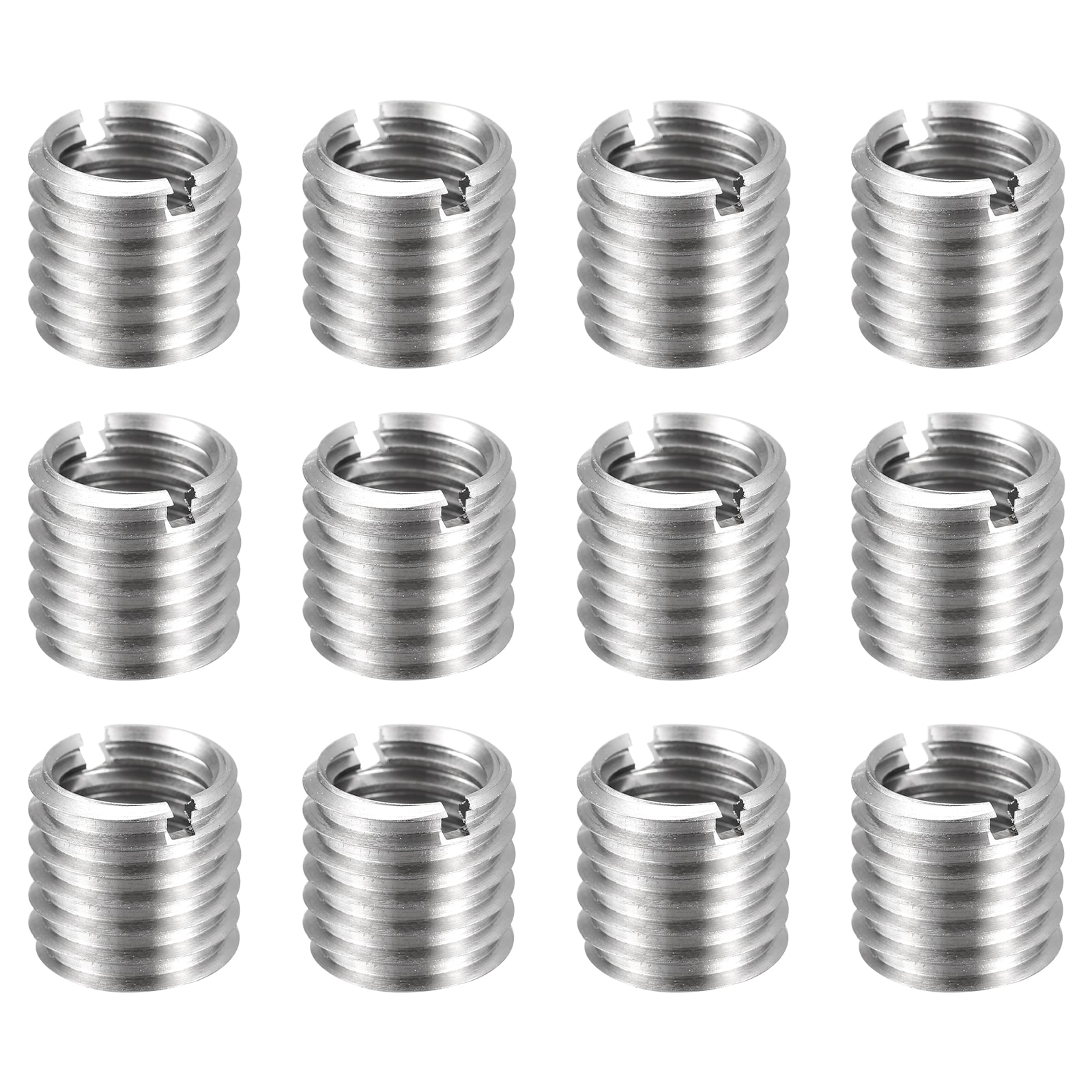 Harfington 12pcs Thread Repair Inserts M12 x 1.75 Male to M10 x 1.5 Female Thread 12mm Long Stainless Steel Reducing Nuts Metric Self Tapping Sleeves Threaded Reducer Industrial Fasteners
