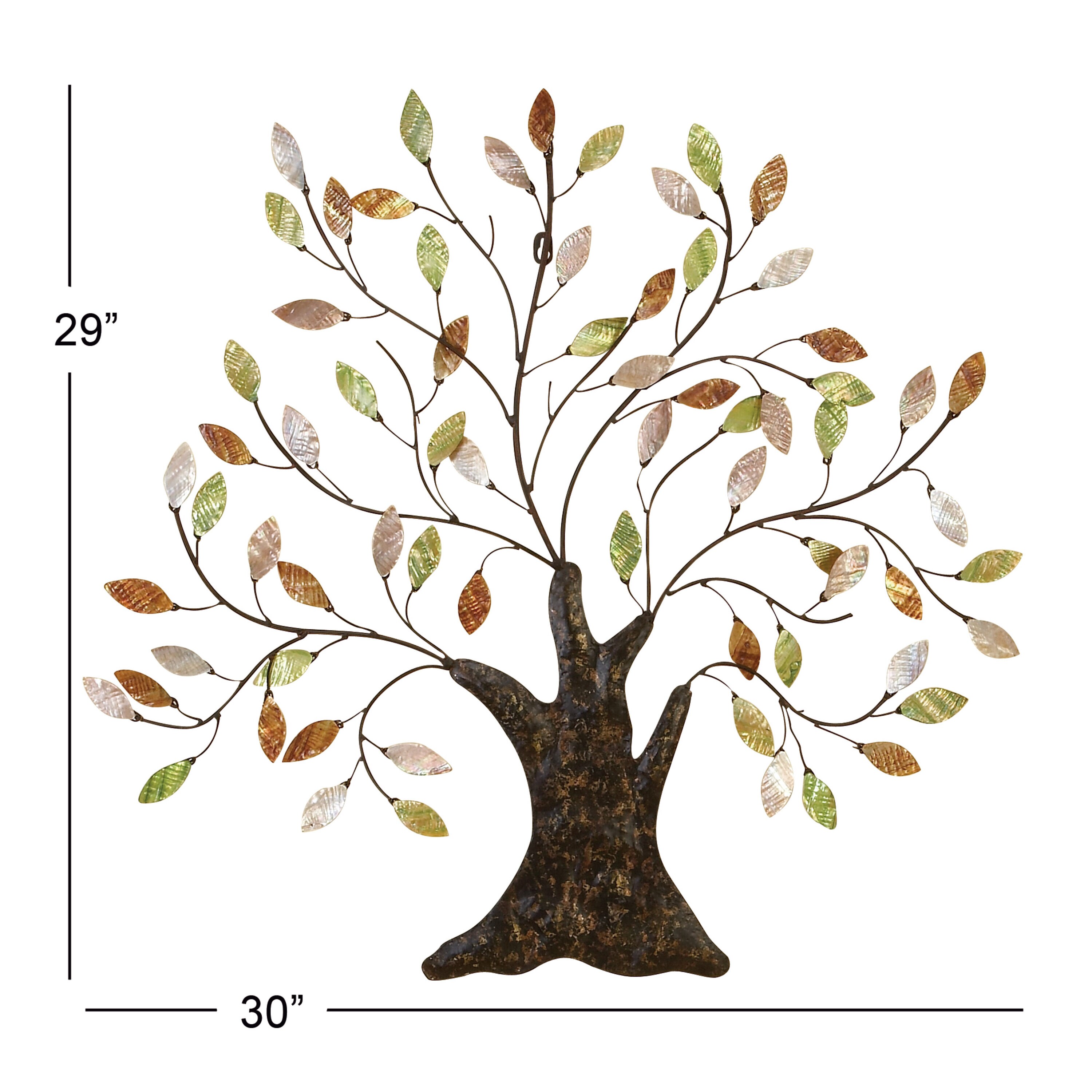 Grayson Lane 30-in W x 29-in H Metal Indoor/Outdoor Tree Nature Wall ...