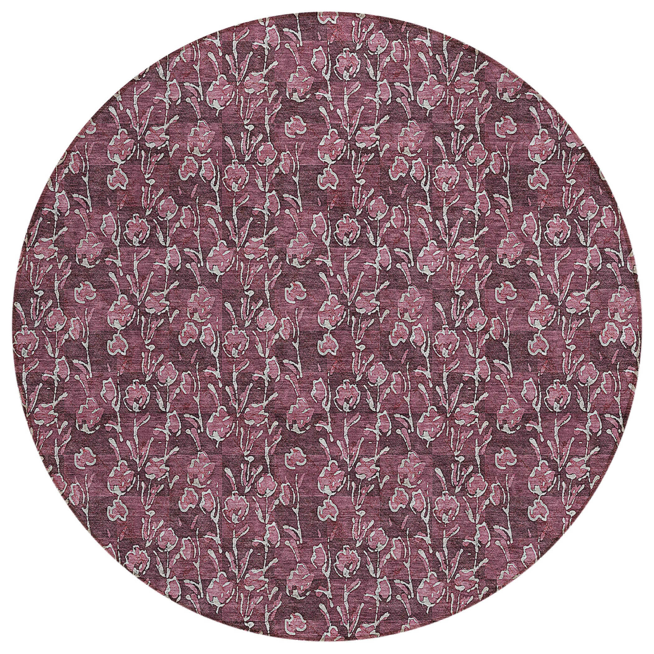 Addison Rugs ACN692MM8RO Chantille ACN692MM 8 x 8 (ft) Polyester Merlot Round Indoor/Outdoor Geometric Machine washable Area rug