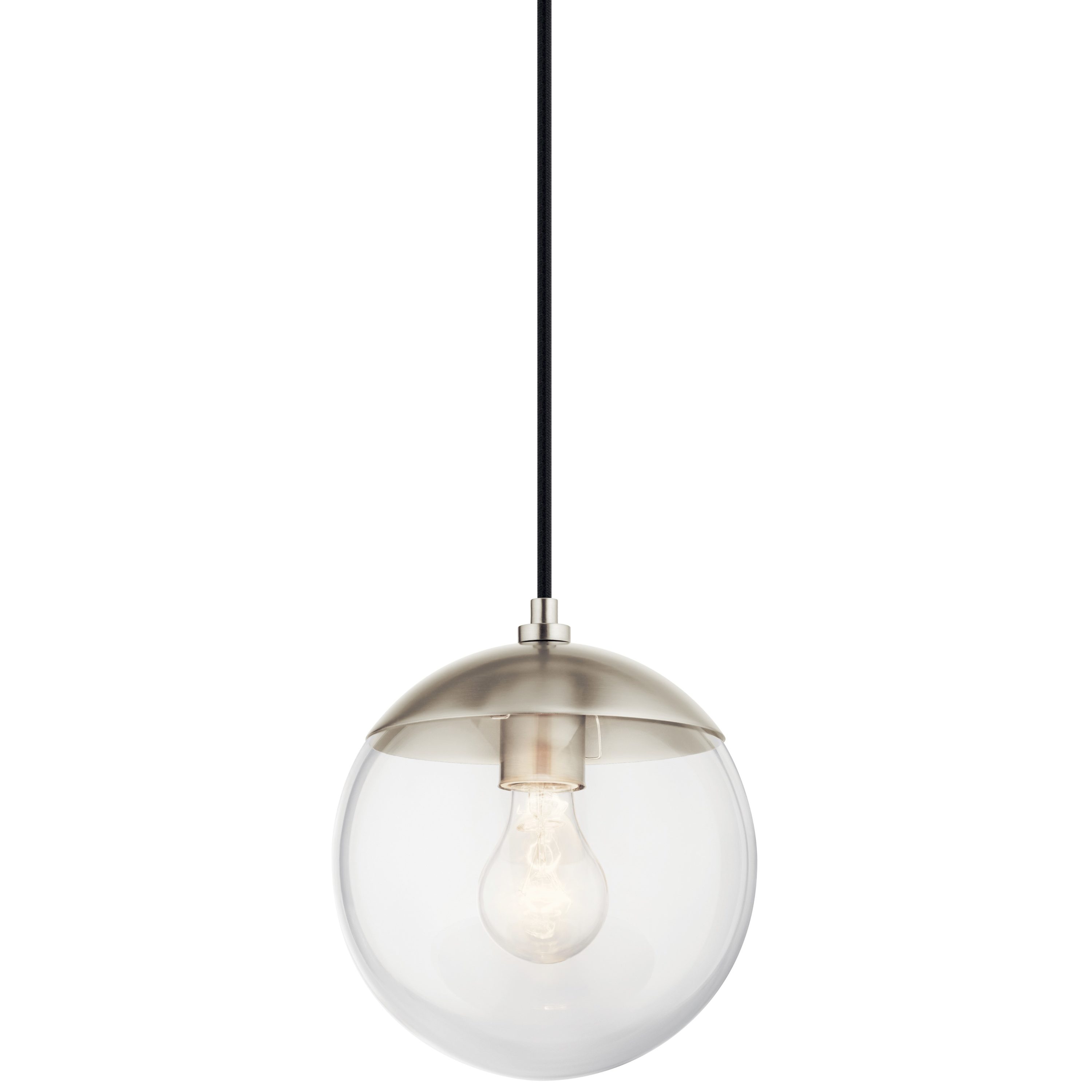 Kichler Malone Brushed Nickel Modern/Contemporary Clear Glass Globe ...