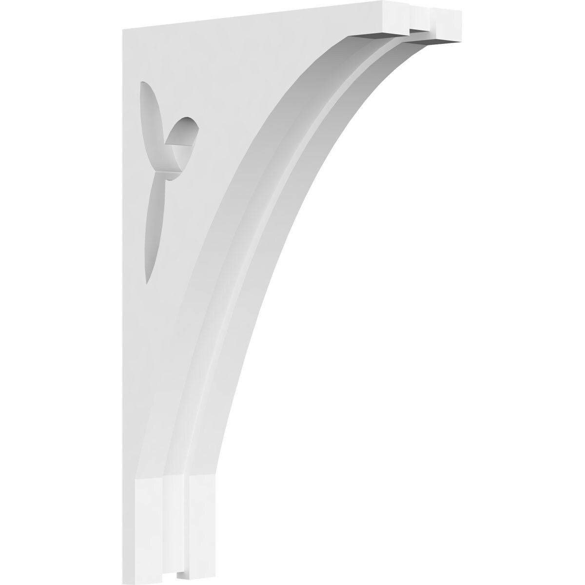 Ekena Millwork CORP01X05X09NA 1.875-in x 5.5-in x 9-in Naple Unfinished White PVC Paintable Corbel