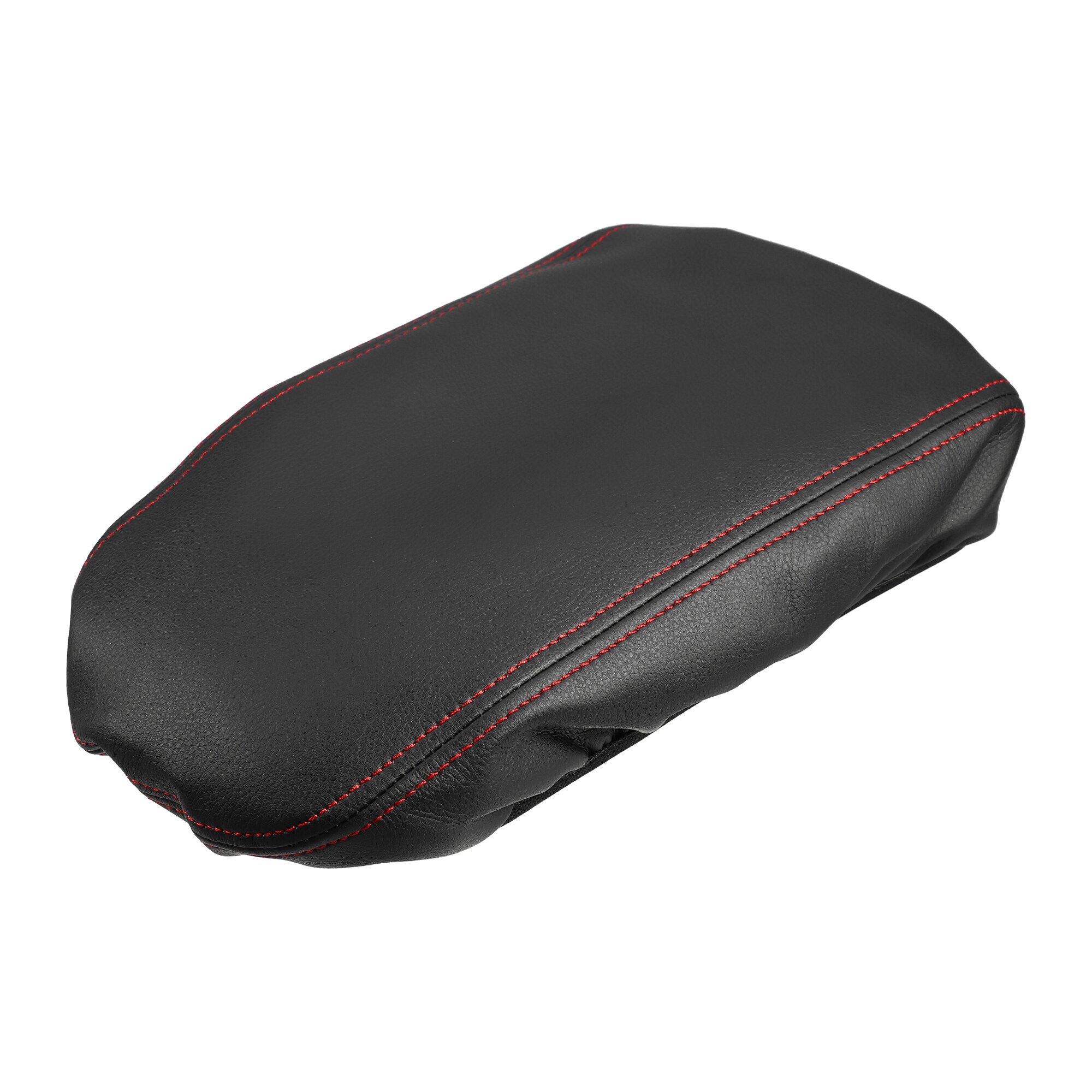 Unique Bargains S25112102UX1555 Car Seat Armrest Cover Interior Protective Lid Storage Covers Trim for Kia Optima 2016-2020 Faux Leather Black Red Stitches - Thumbnail