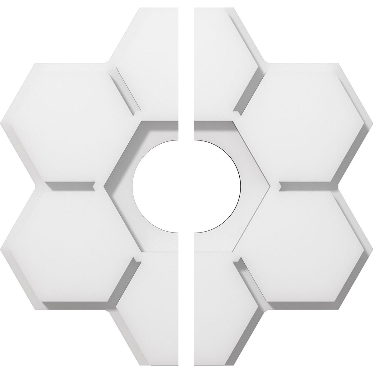 Ekena Millwork CMP12DY2-03000 Daisy 12-in W x 12-in L Contemporary White PVC Split Ceiling Medallion