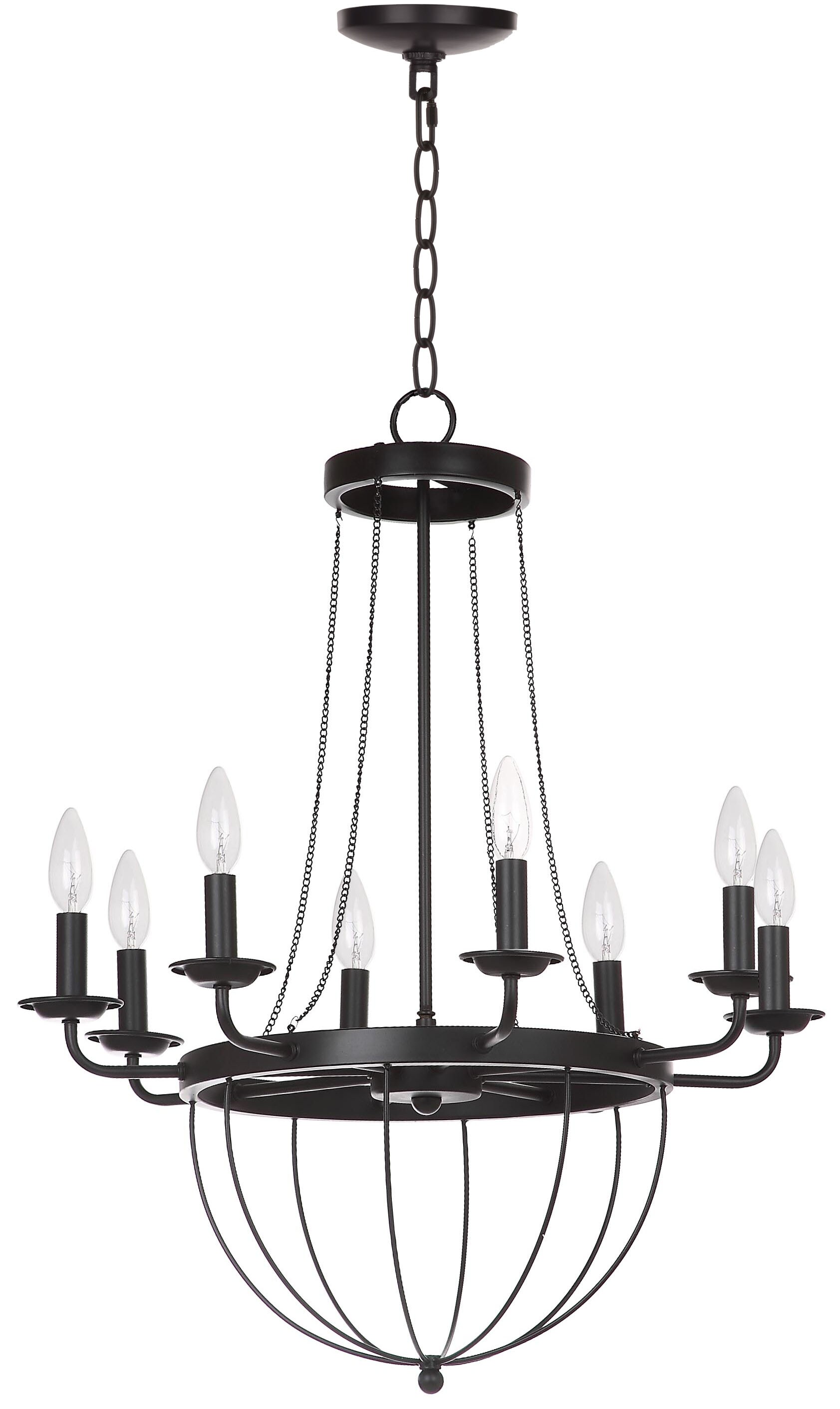 Safavieh LIT4382A Abrham 8-Light Black Transitional Chandelier