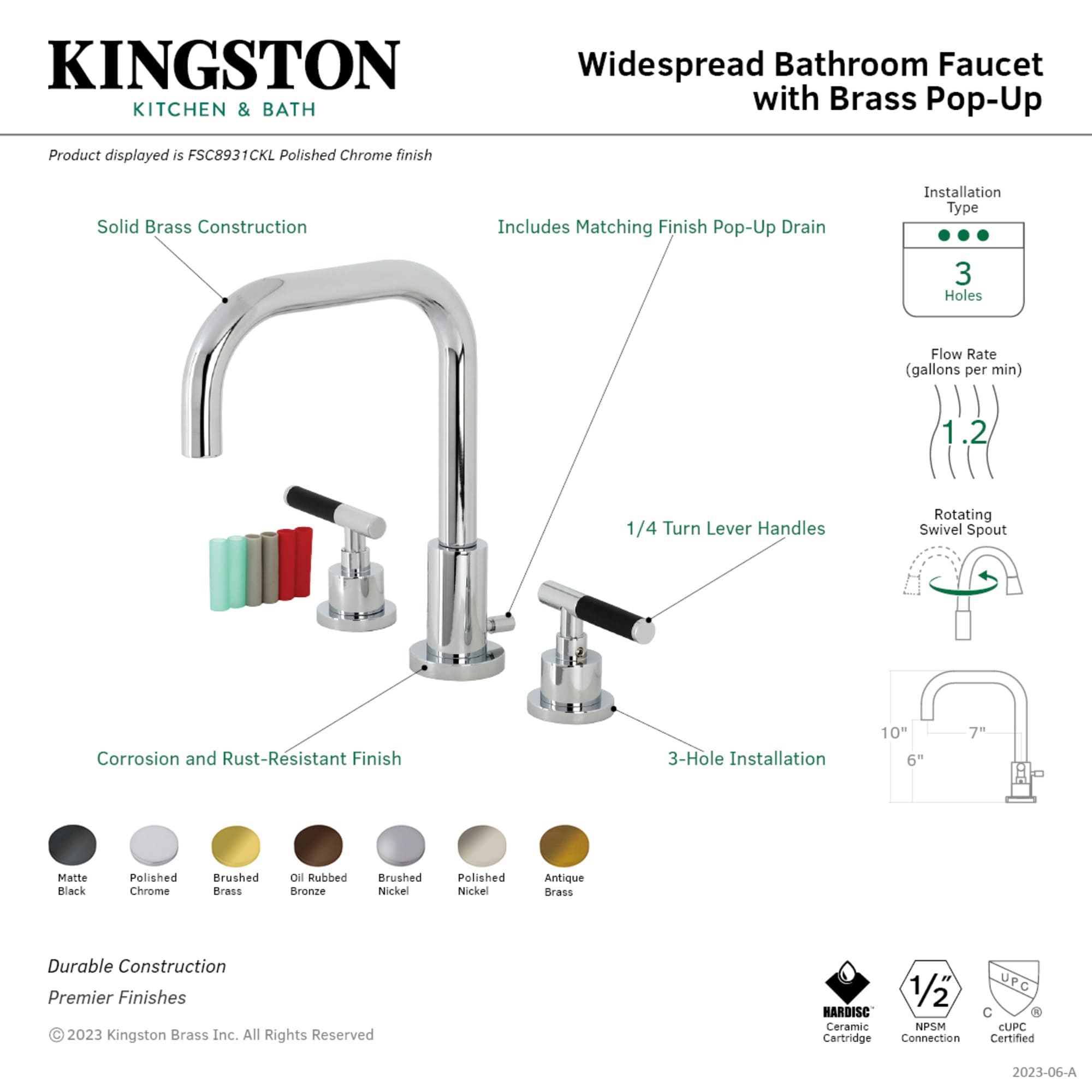 Kingston Brass WLFSC8939CKL Lavatory-Faucets - View #3