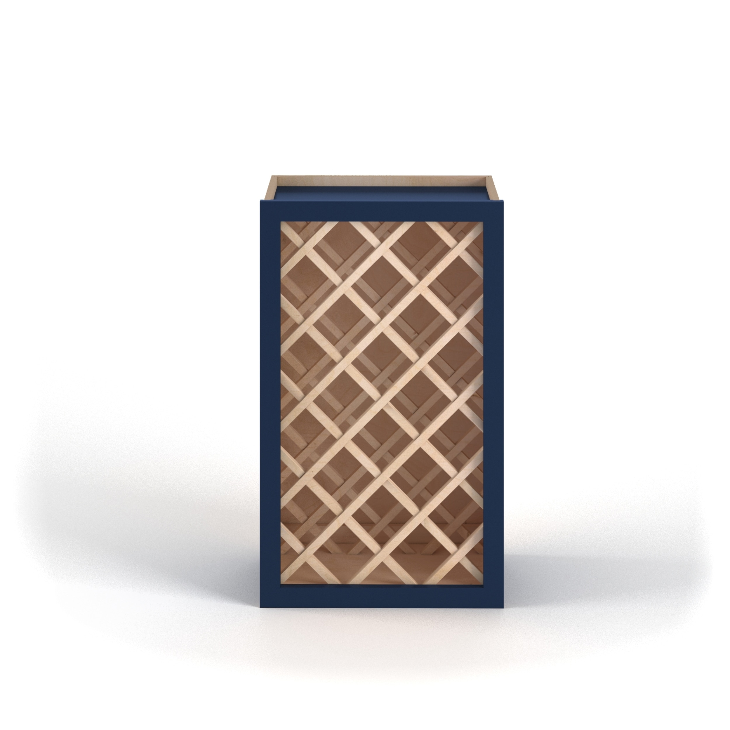 Valleywood Cabinetry 15-in W x 36-in H x 12-in D Marine Blue Birch Open Cube Organizer Wall Ready To Assemble Plywood Cabinet (Flat Panel Style)
