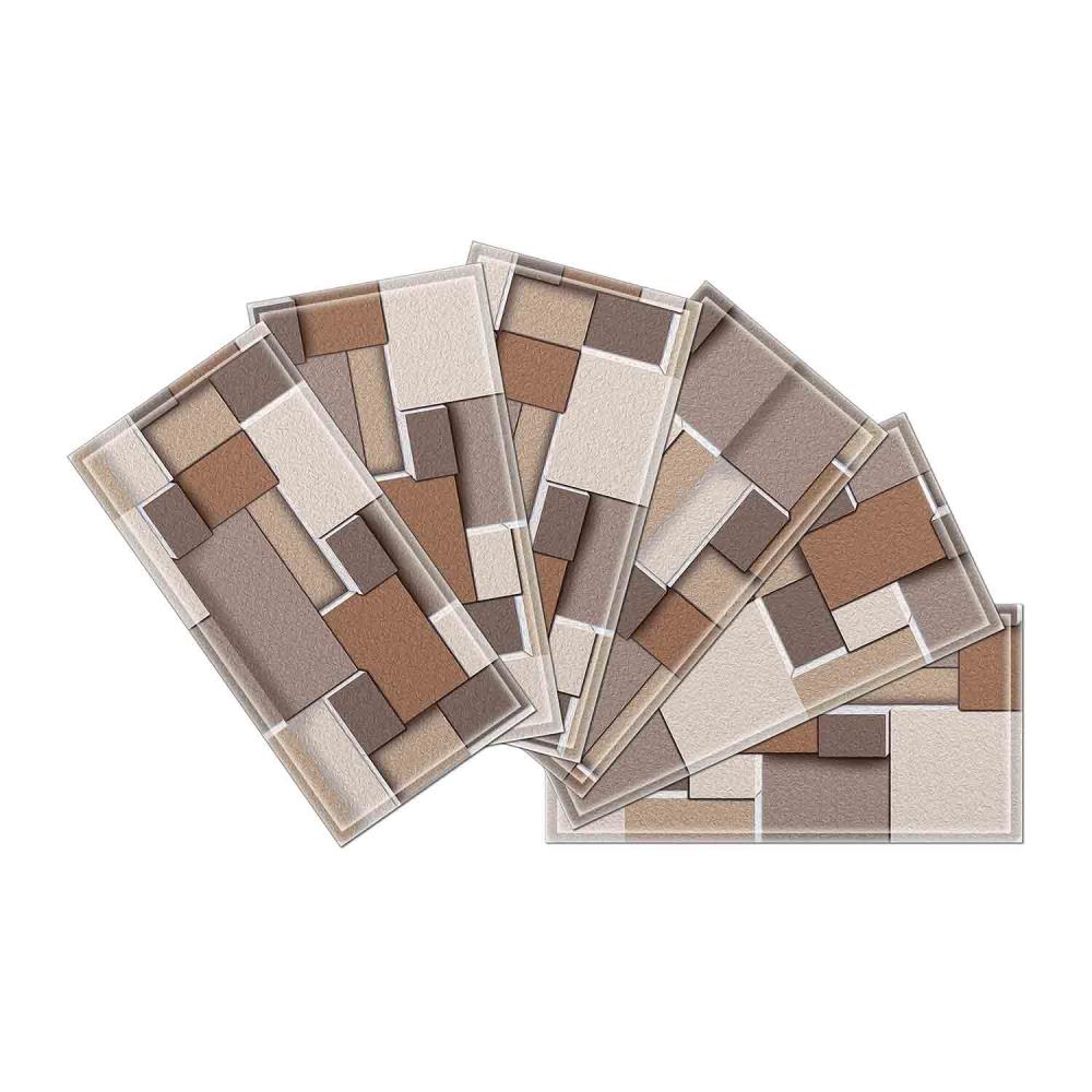 Instant Mosaic 8440101 Upscale Designs 64-Pack Multicolor 3-in x 6-in Glossy Glass Random Wall Tile