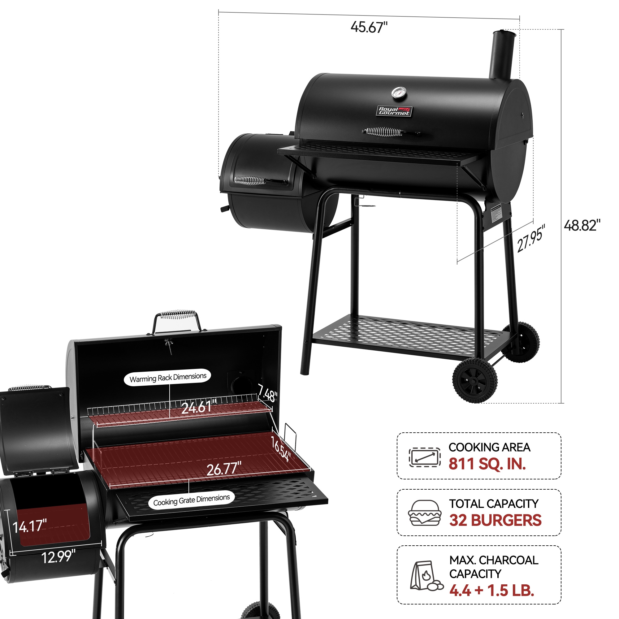 Royal Gourmet CC1830FC Charcoal-Grills - View #15