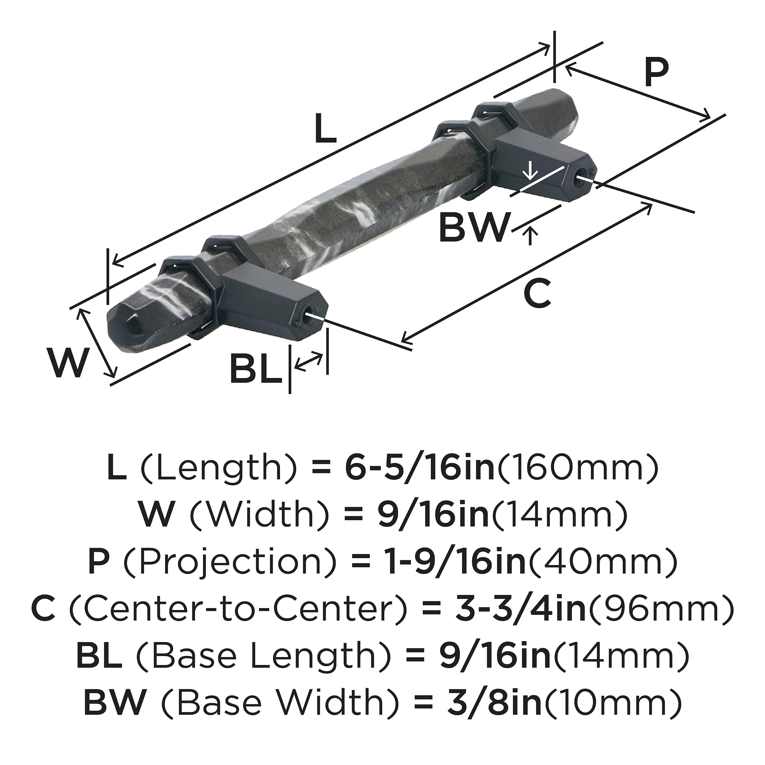 Amerock BP36648MBKBBR Cabinet-Pulls - View #4