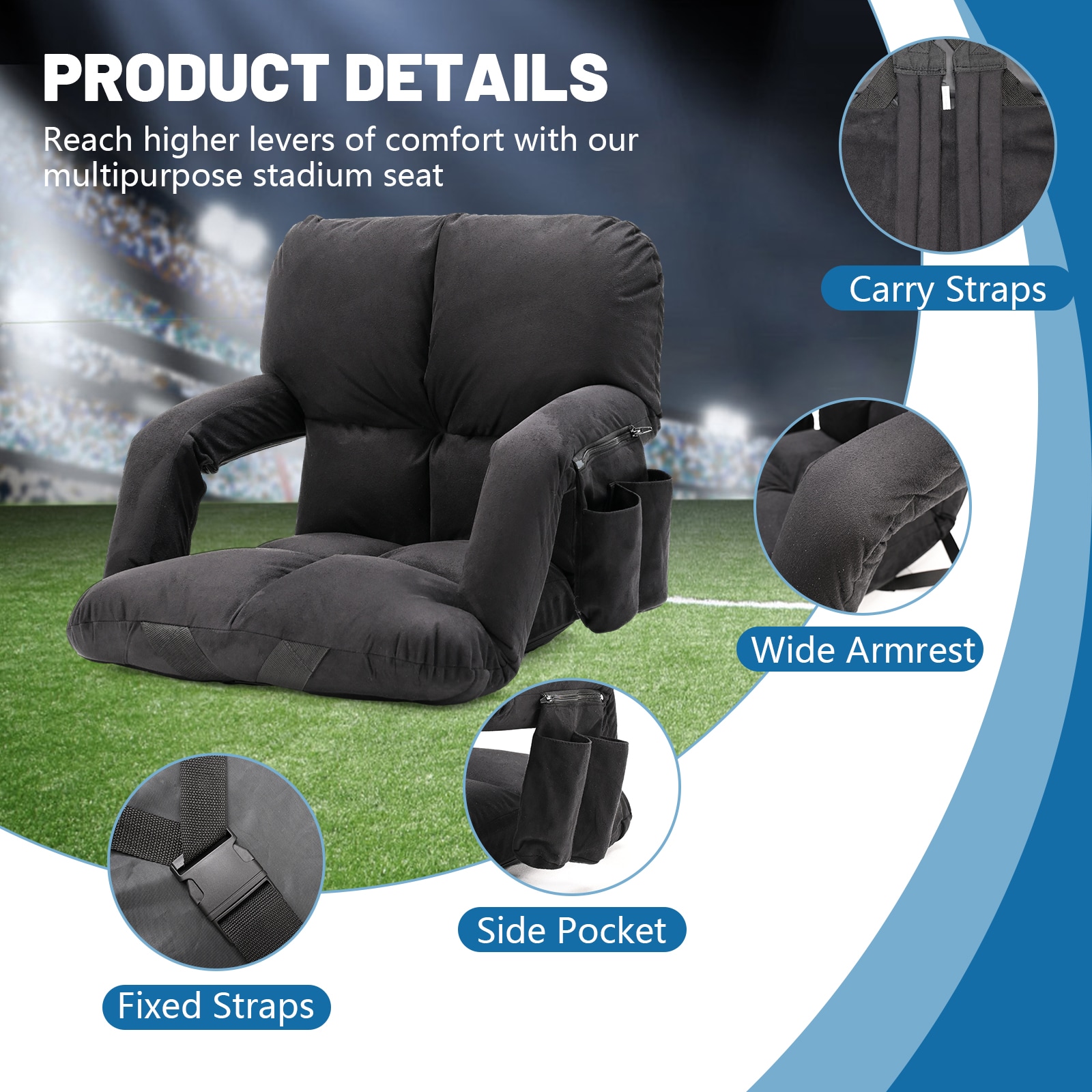 Esazn KTY-RB-S-LYU Bleacher-Cushions - View #6