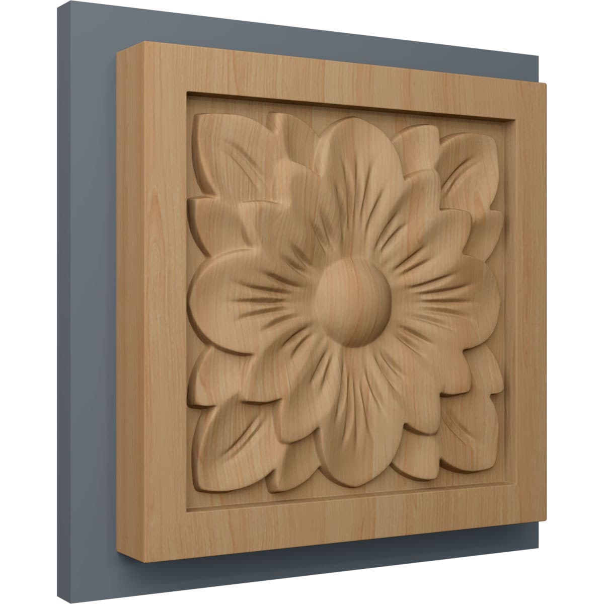Alder Unfinished Large Dogwood Flower Square Rosette