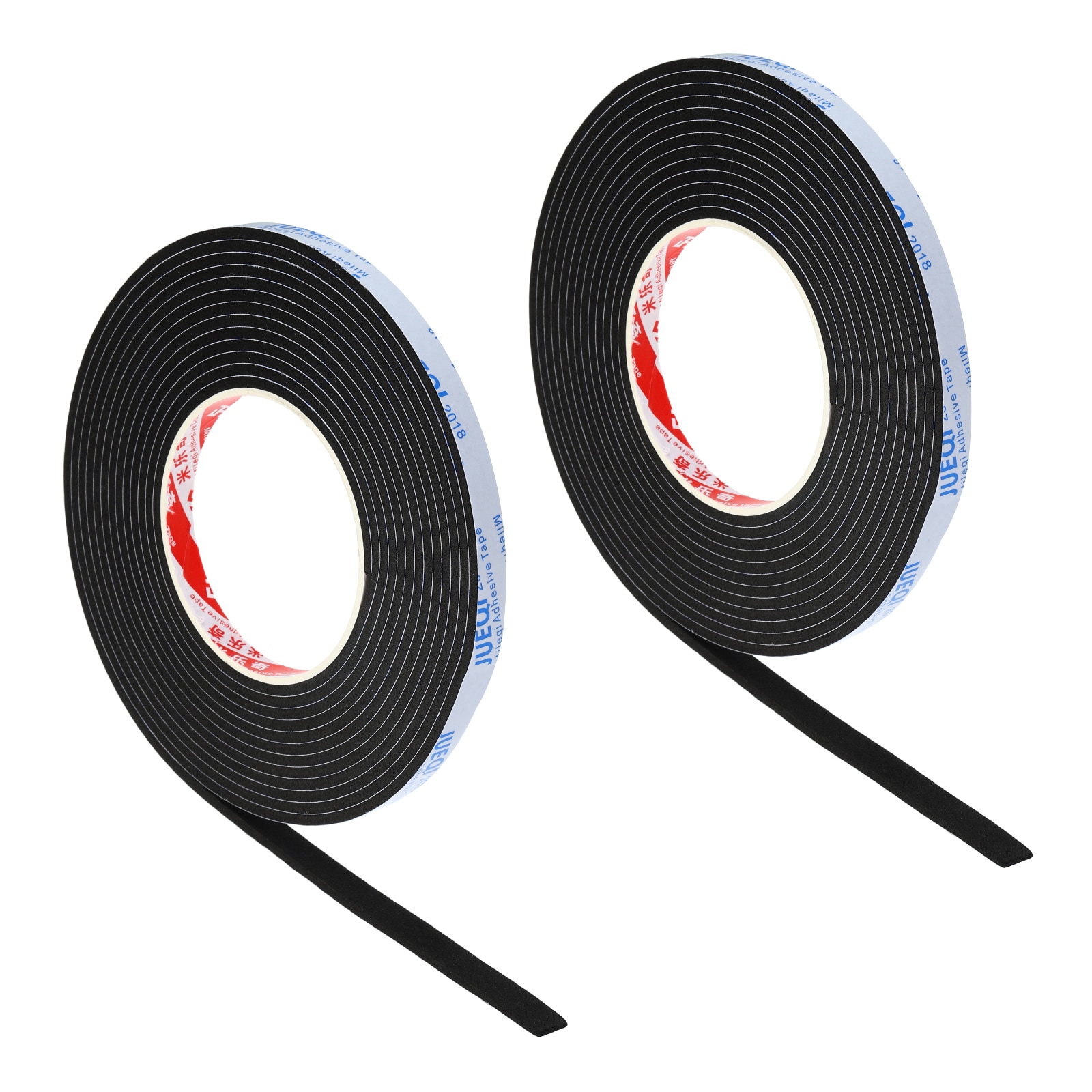PATIKIL 3/8inchW x 1/8inchT x 16.4Ft EVA Single Sided Foam Tape 2pcs Multipurpose Sealing Strip Foam Waterproof Weather Stripping Foam Sealing Foam Strips with Adhesive for Door Black