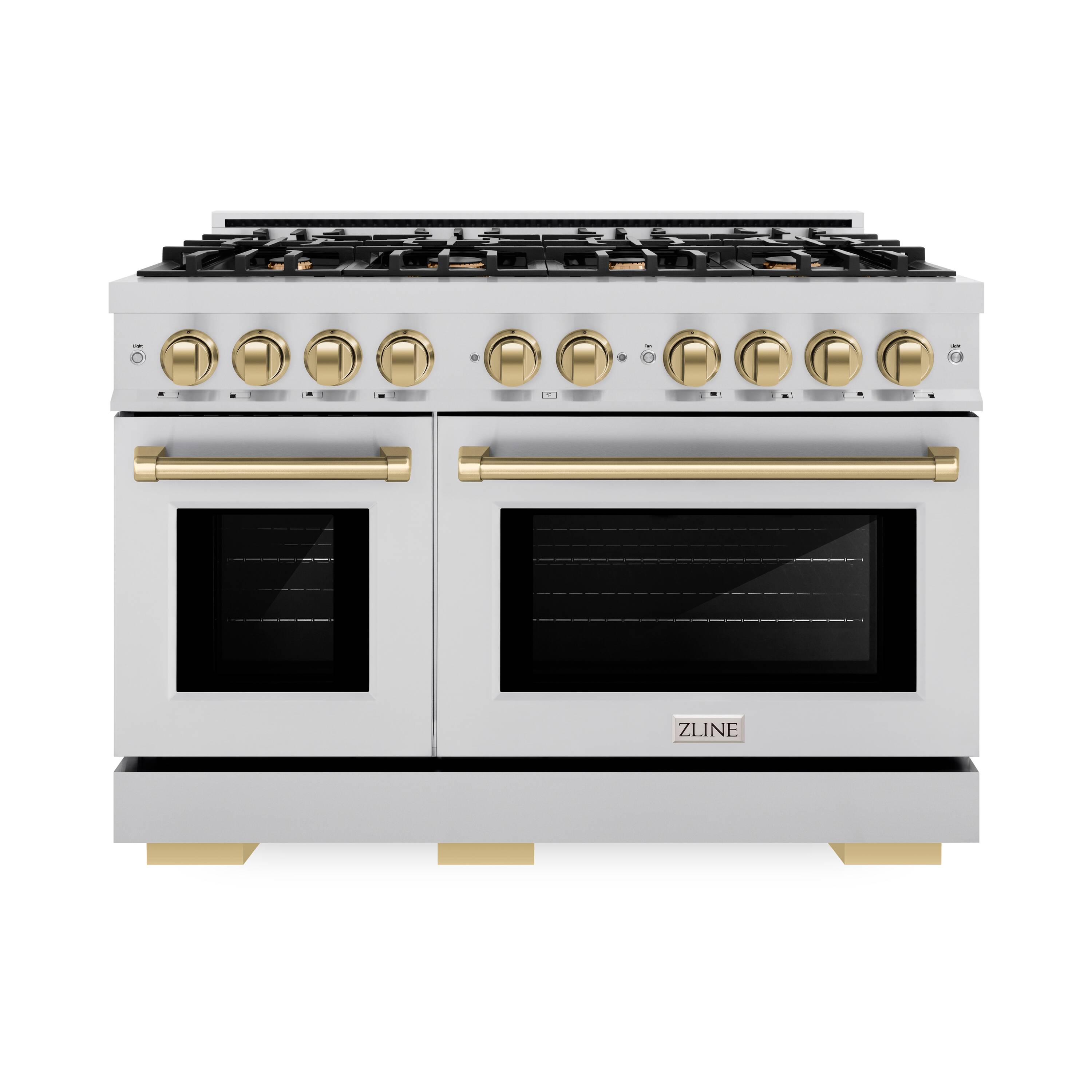 ZLINE KITCHEN & BATH HGRZ-48-CB Select 48-in 8 burners 4.2-cu ft / 2.5-cu ft Convection Oven Freestanding Liquid Propane Double Oven Gas Range ( Stainless Steel, Champagne Bronze Accents )