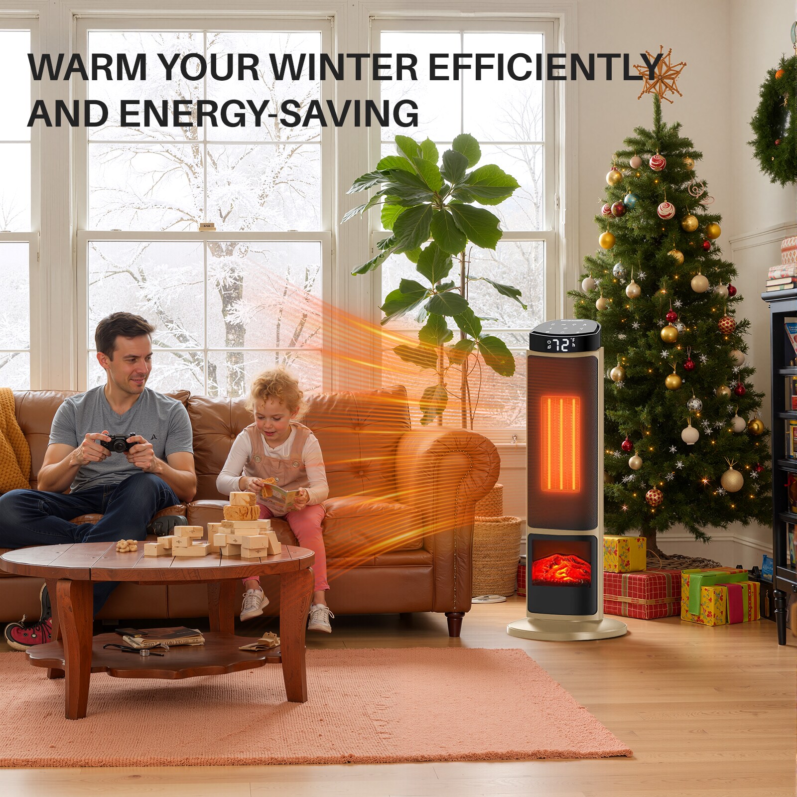 Haysky 1500 -Watt Convection Tower Indoor Electric Space Heater