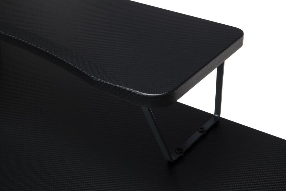 OFM Essentials Collection 55 Gaming Computer Desk, 35 Monitor Shelf,  Z-Base, in Black/Black (ESS-1101-BLK-BLK) 