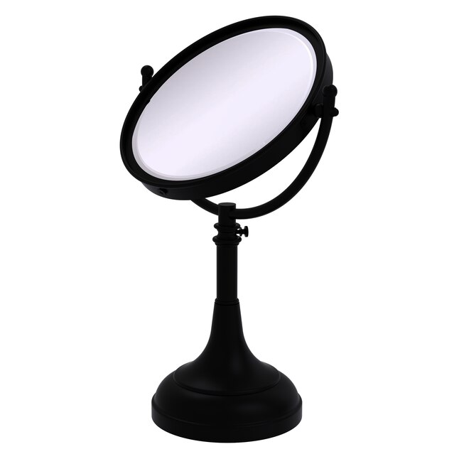 Allied Brass 8-in x 23.5-in Matte Black Double-Sided Magnifying Countertop Vanity Mirror Allied Brass 8-in x 23.5-in Matte Black Double-Sided Magnifying Countertop Vanity Mirror
