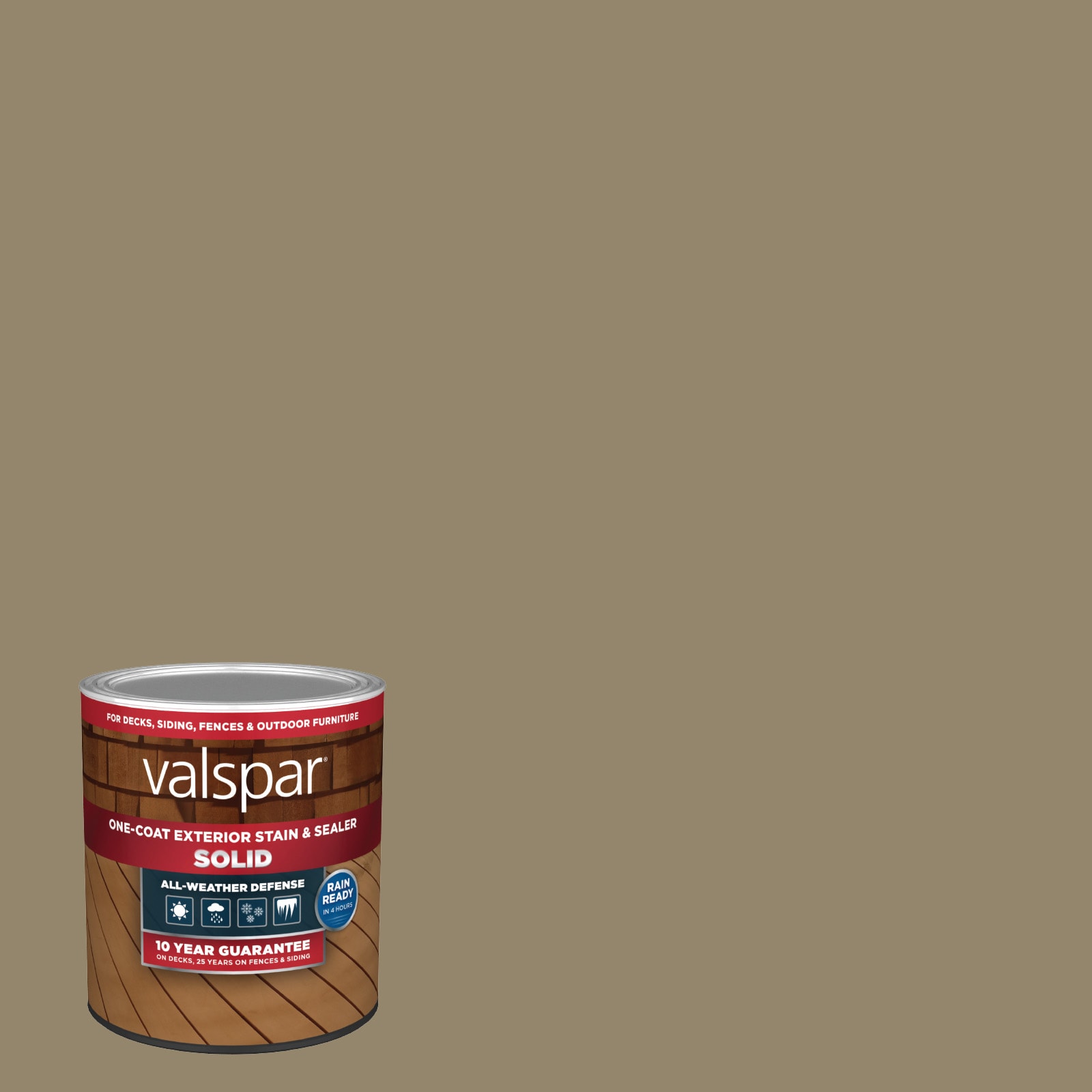 Ferret Solid Exterior Wood Stain and Sealer (1-quart) in Brown | - Valspar FERRET-1028090