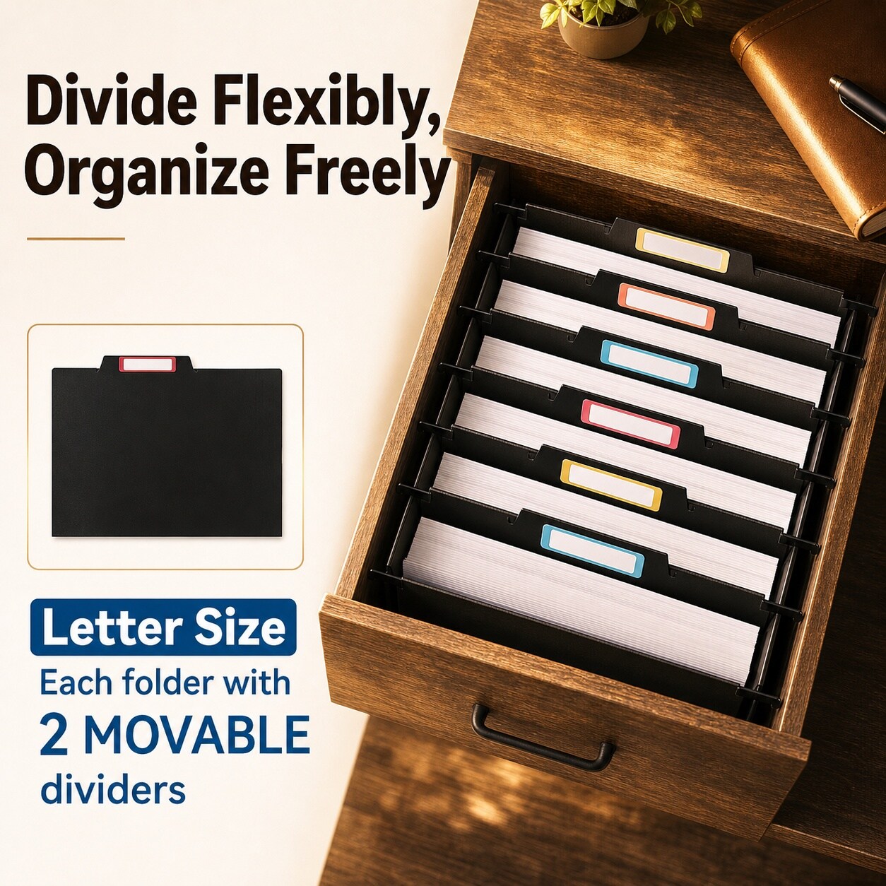 Baginizer Plastic High Capacity Hanging File Folders 4 Inch Expansion ...