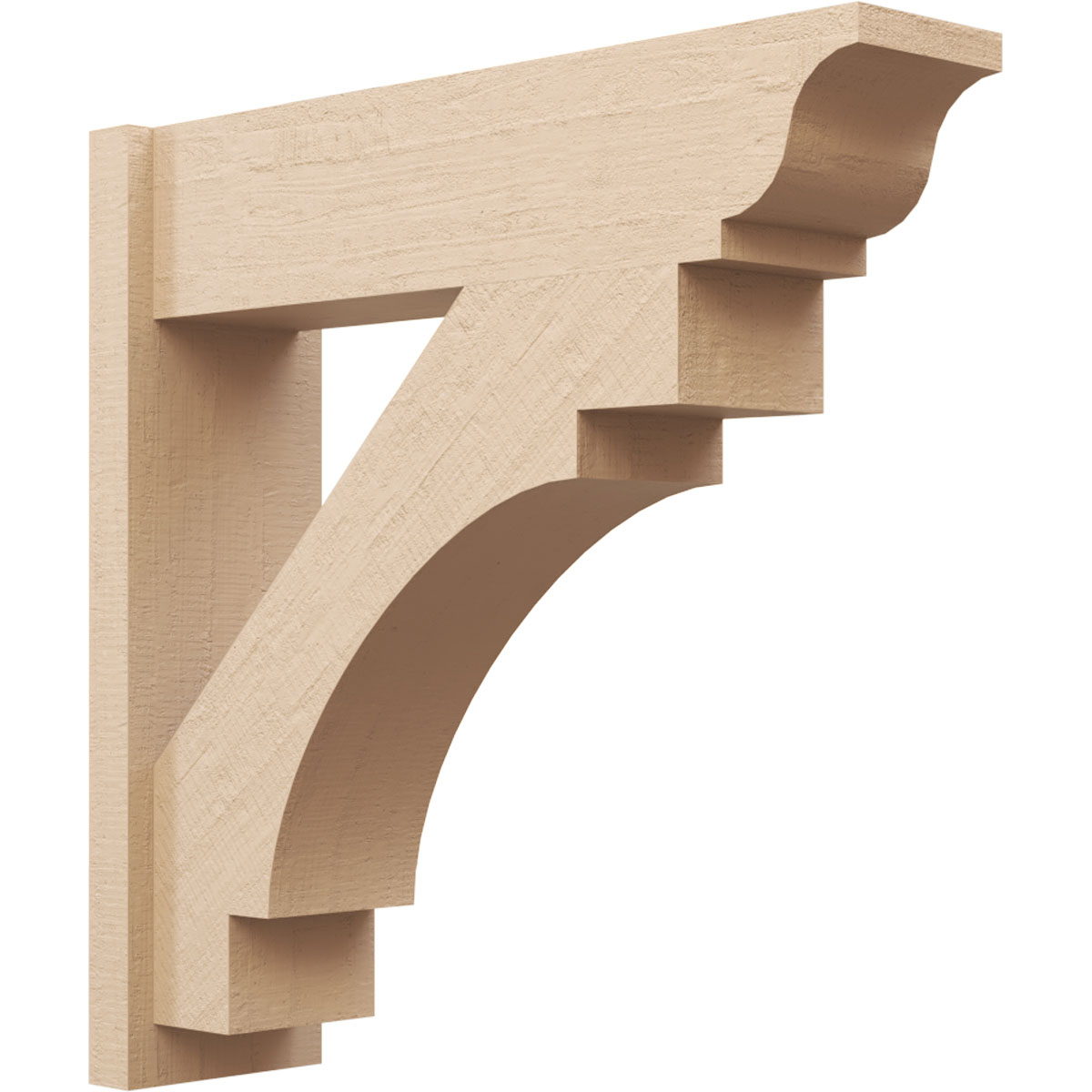 Ekena Millwork 2137114 Timberthane Rough Cedar Faux Wood Merced Traditional Outlooker 8-in W x 30-in D x 30-in H Primed Tan