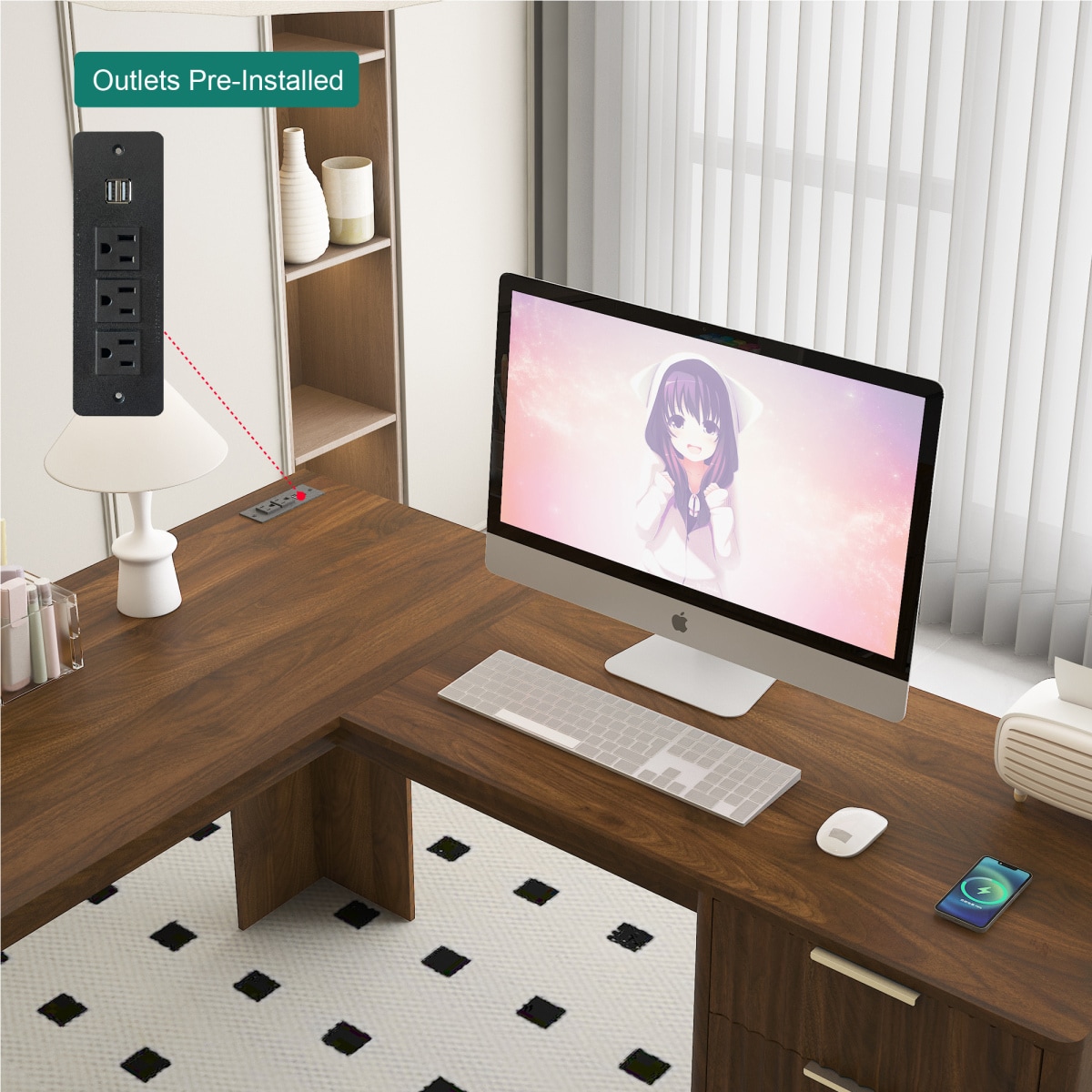 Streamdale Furniture Streamdale L-Shaped Computer Desk with Drawers ...